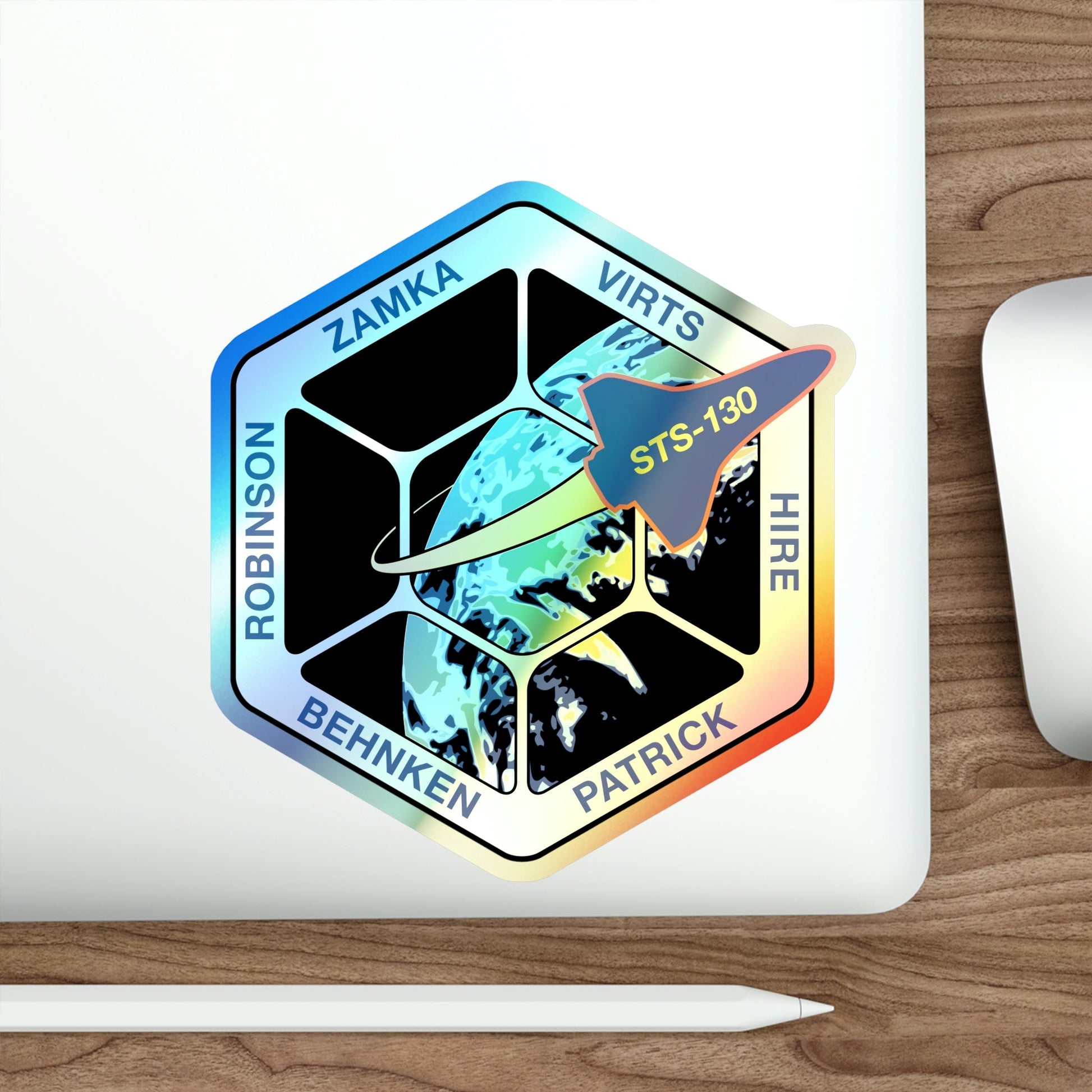 STS 130 (NASA) Holographic STICKER Die-Cut Vinyl Decal-The Sticker Space