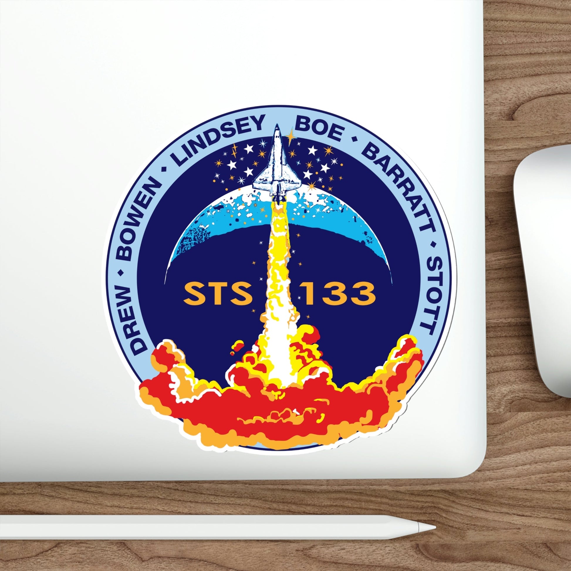 STS 133 Patch NASA STICKER Vinyl Die-Cut Decal-The Sticker Space