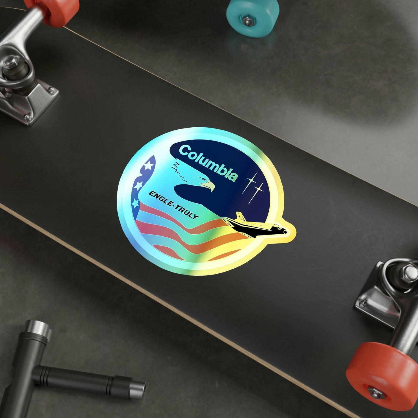 STS 2 (NASA) Holographic STICKER Die-Cut Vinyl Decal-The Sticker Space