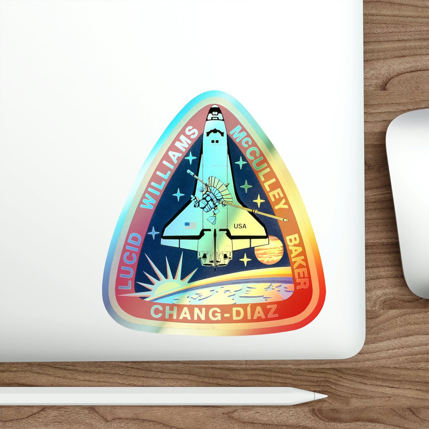 STS 34 (NASA) Holographic STICKER Die-Cut Vinyl Decal-The Sticker Space