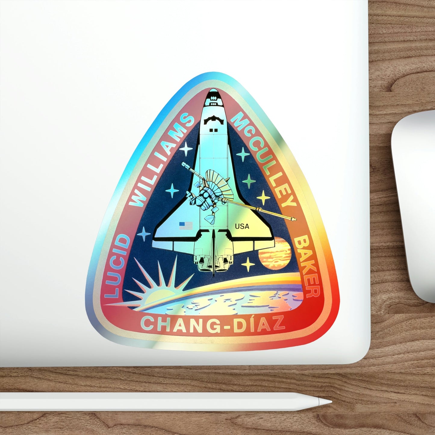 STS 34 (NASA) Holographic STICKER Die-Cut Vinyl Decal-The Sticker Space