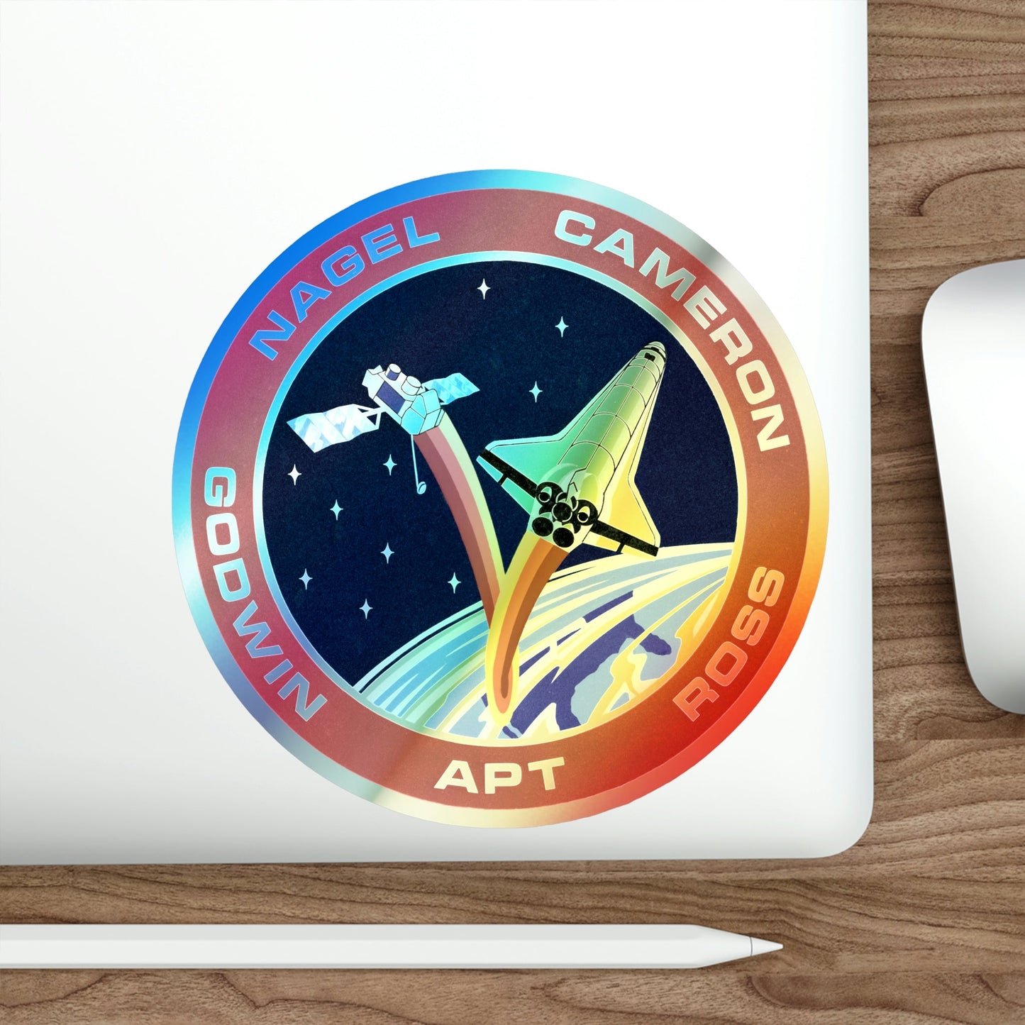 STS 37 (NASA) Holographic STICKER Die-Cut Vinyl Decal-The Sticker Space