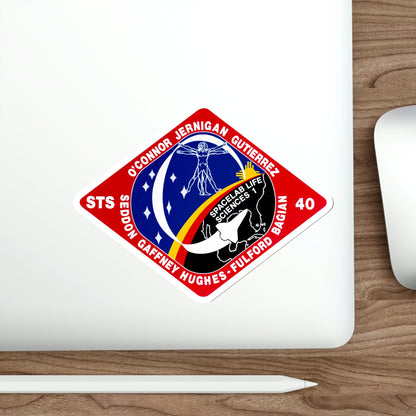 STS 40 Patch NASA STICKER Vinyl Die-Cut Decal-The Sticker Space