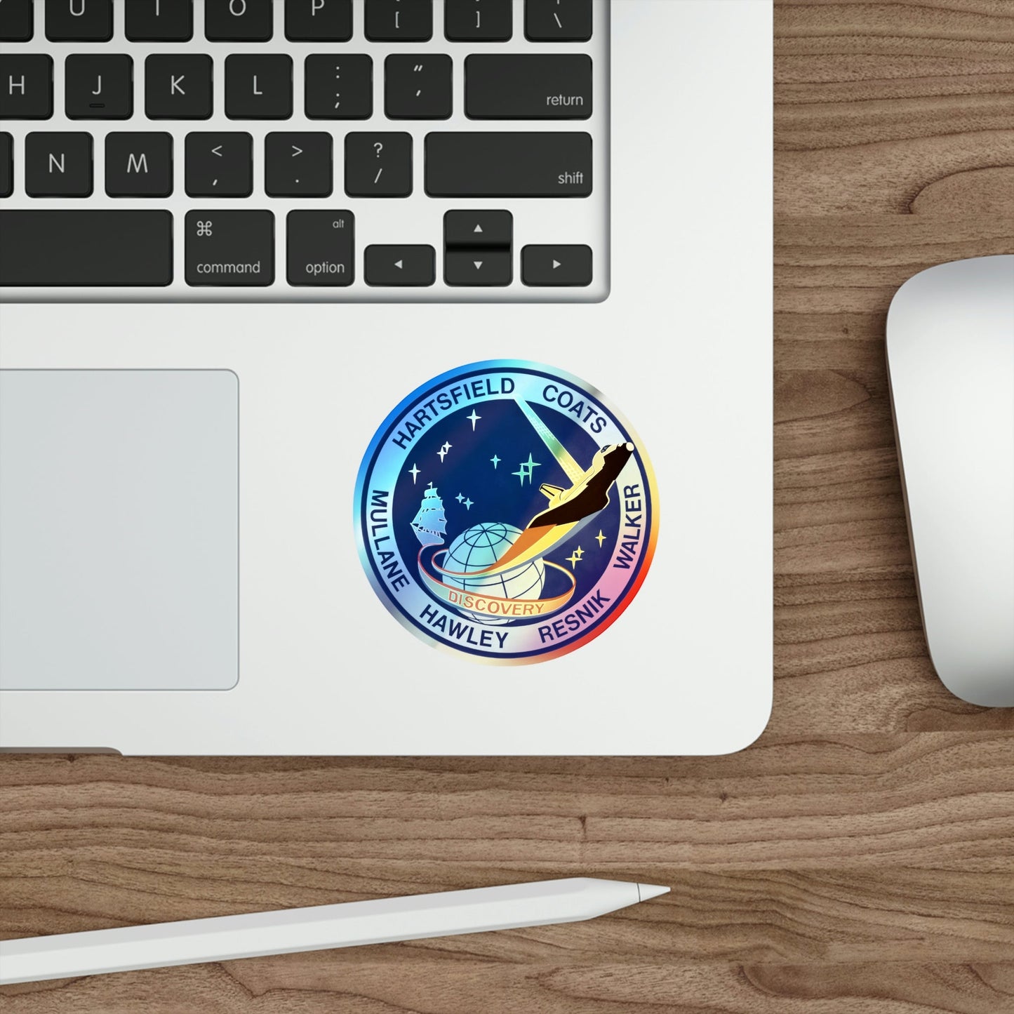 STS 41 D (NASA) Holographic STICKER Die-Cut Vinyl Decal-The Sticker Space