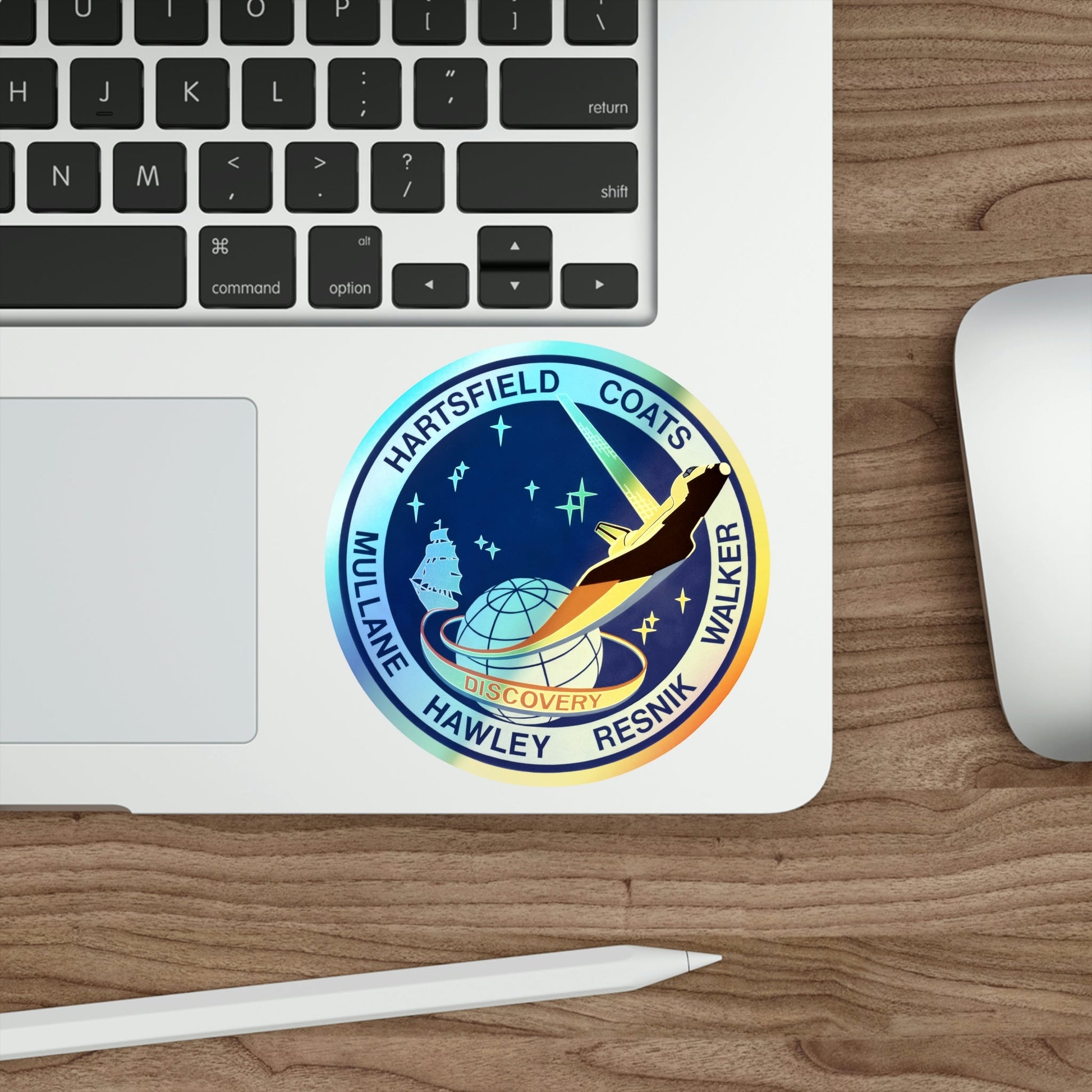 STS 41 D (NASA) Holographic STICKER Die-Cut Vinyl Decal-The Sticker Space