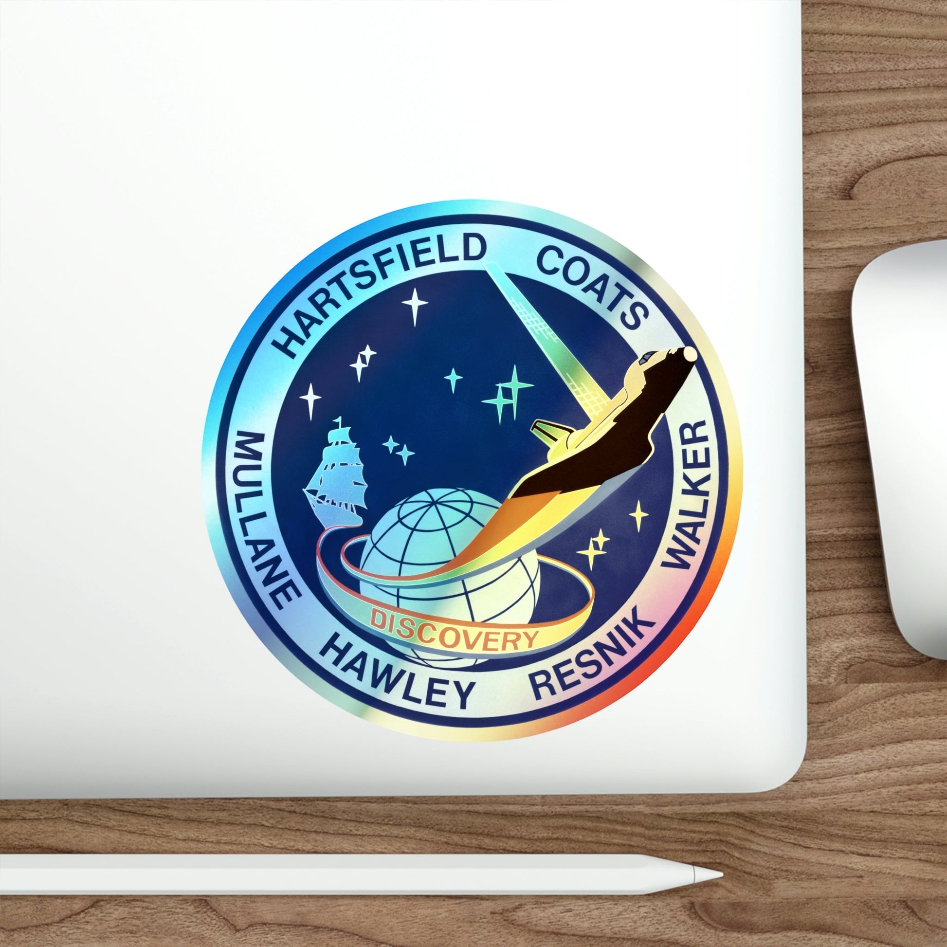 STS 41 D (NASA) Holographic STICKER Die-Cut Vinyl Decal-The Sticker Space