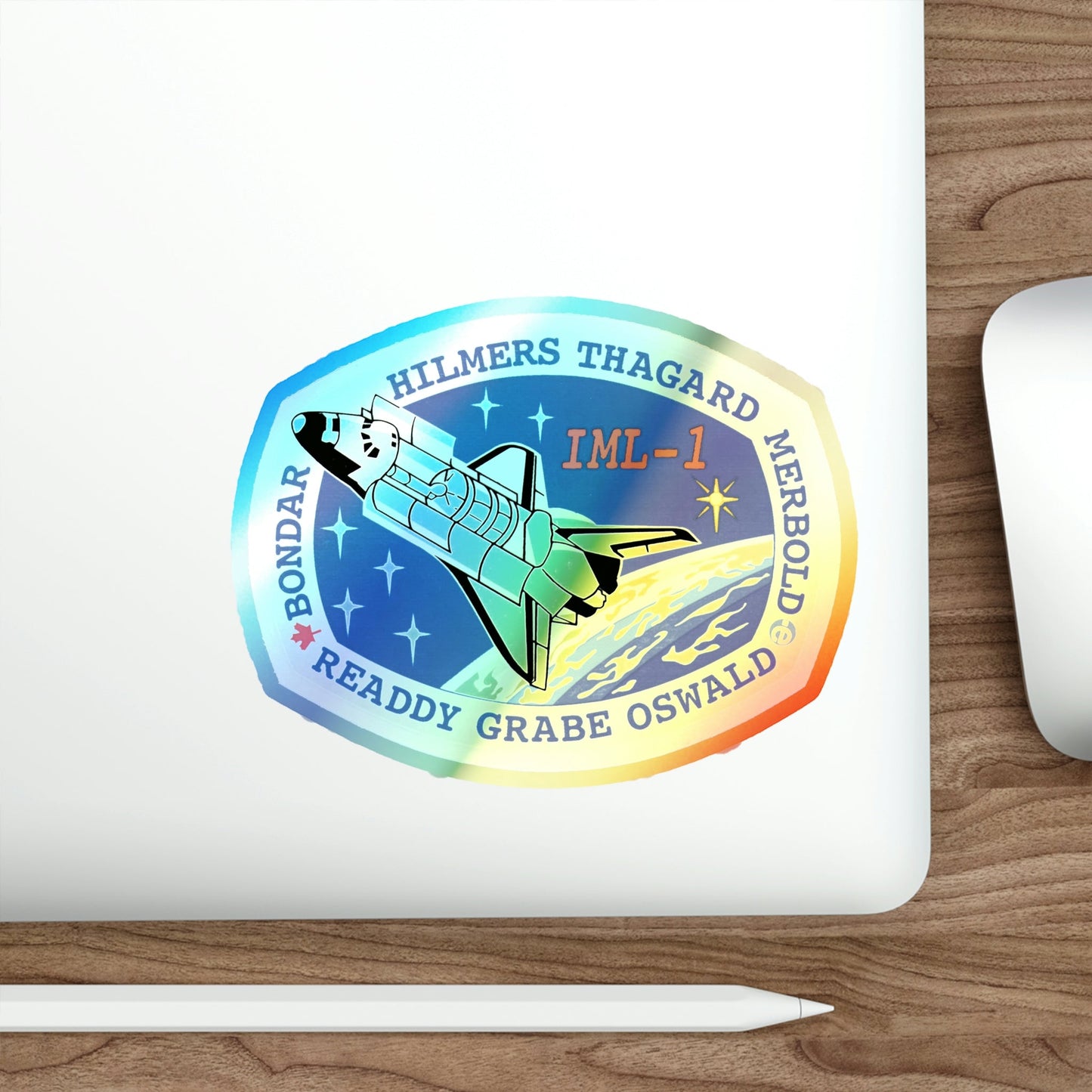 STS 42 (NASA) Holographic STICKER Die-Cut Vinyl Decal-The Sticker Space