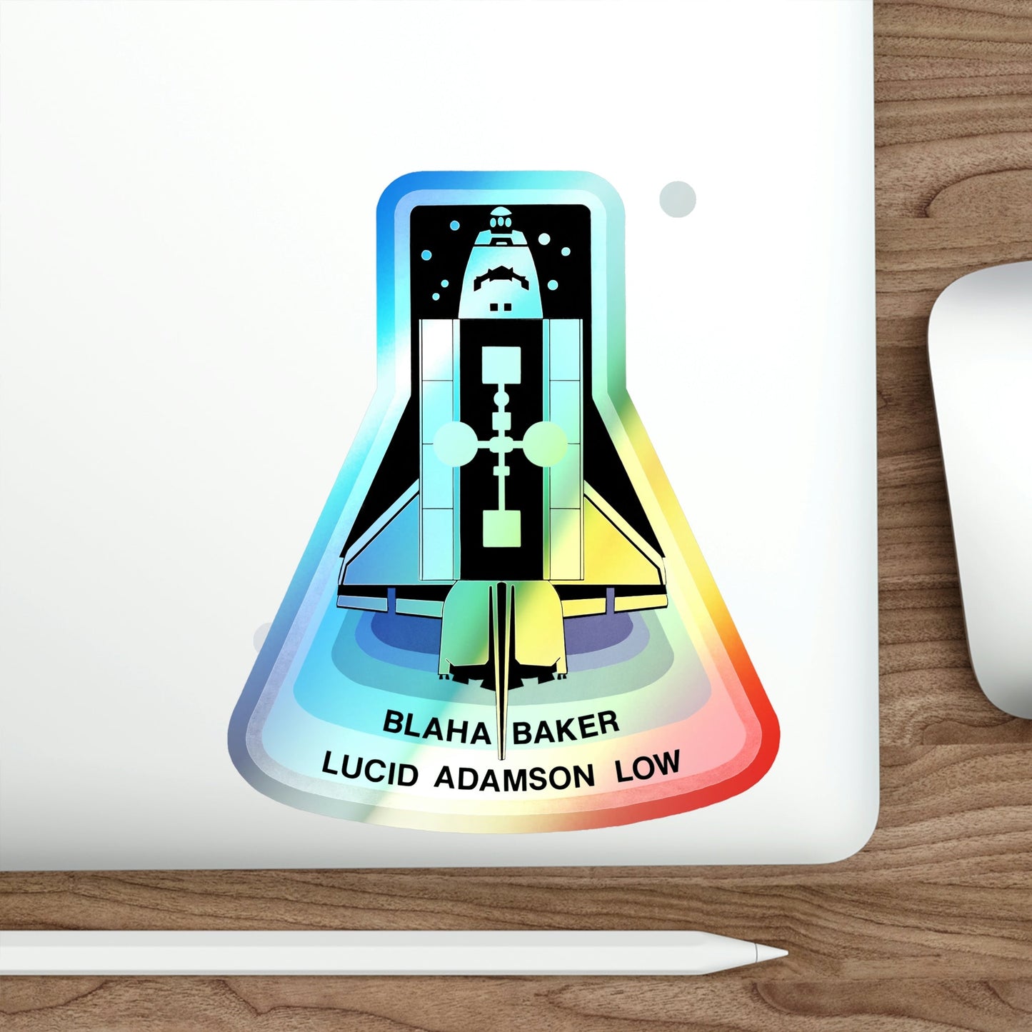 STS 43 (NASA) Holographic STICKER Die-Cut Vinyl Decal-The Sticker Space