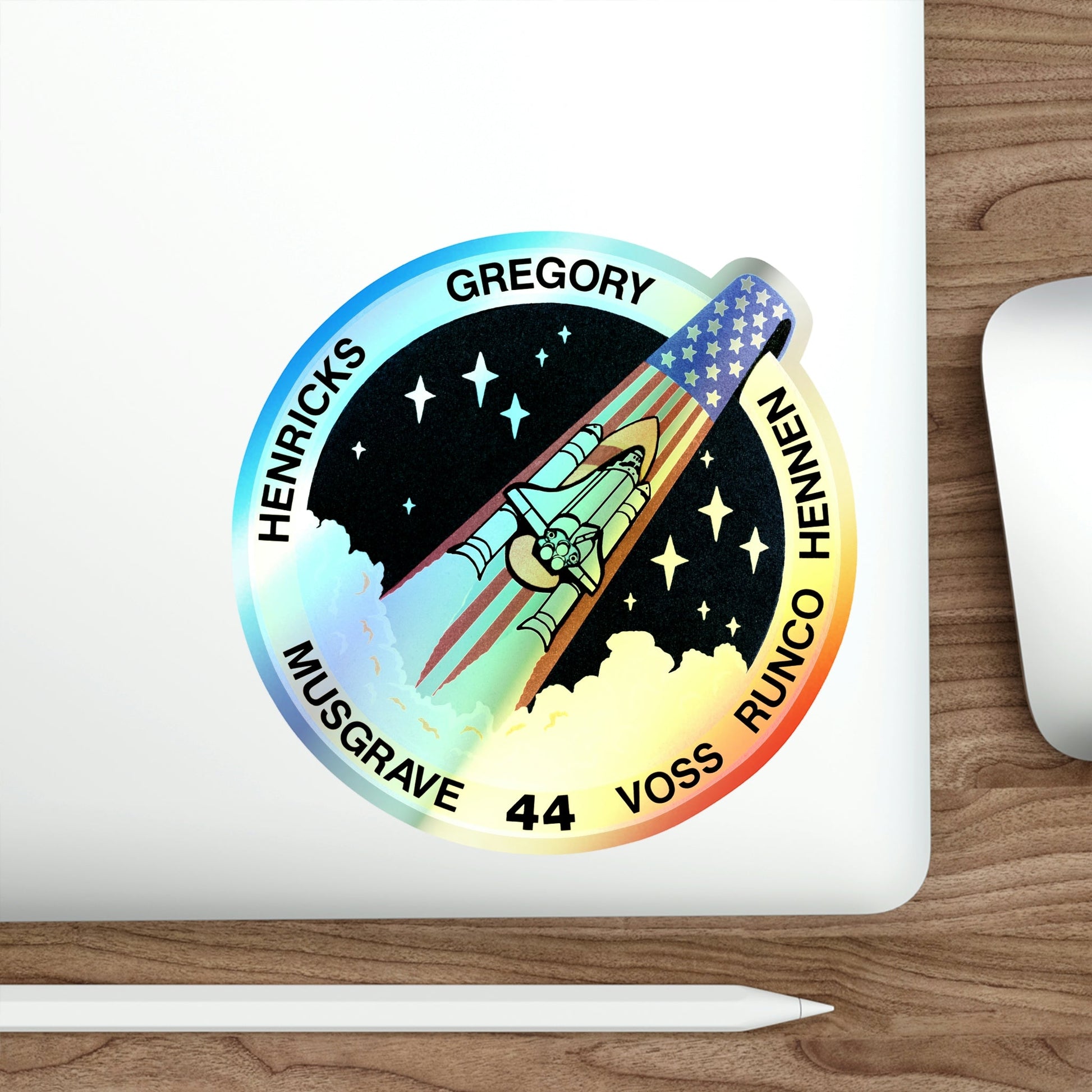 STS 44 (NASA) Holographic STICKER Die-Cut Vinyl Decal-The Sticker Space