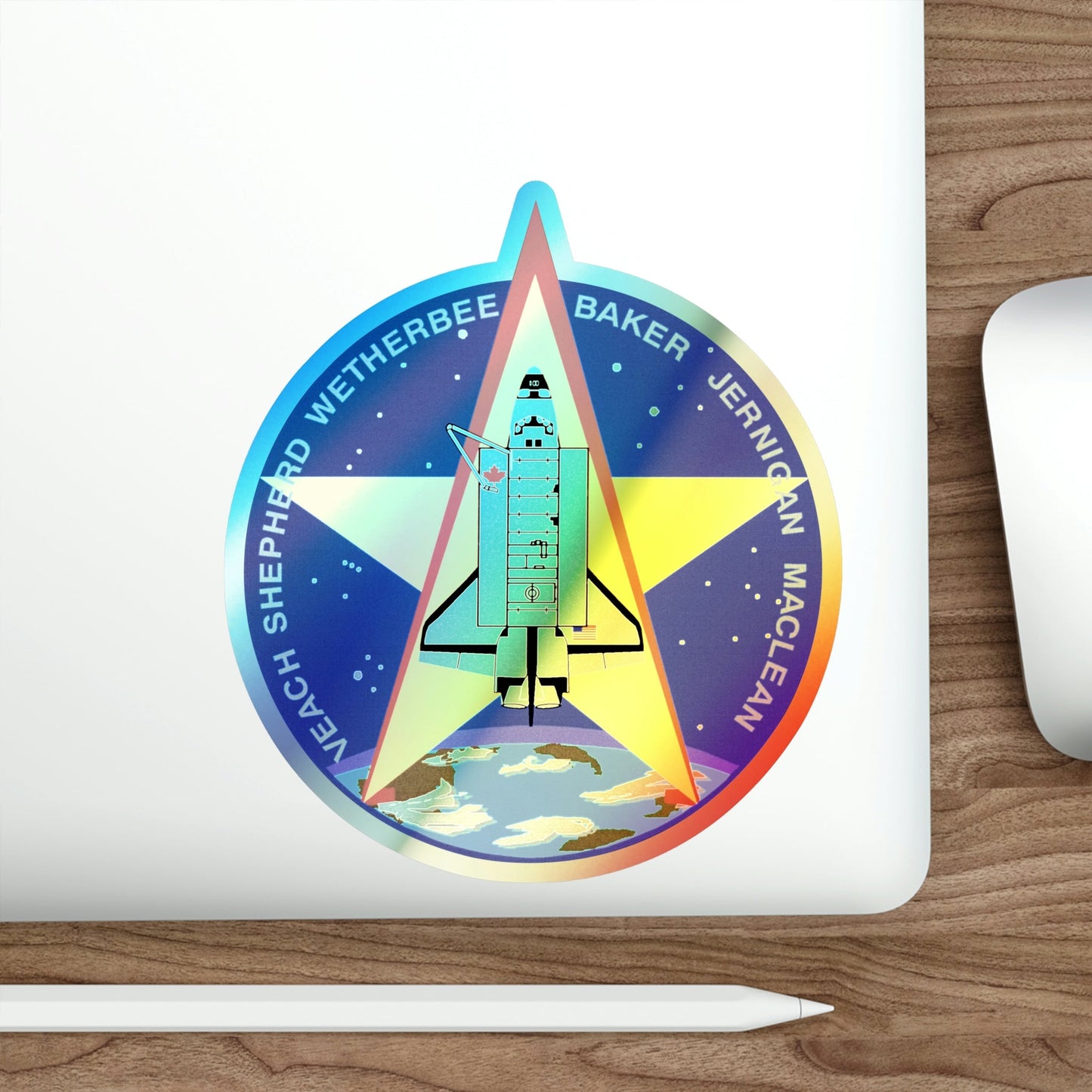 STS 52 (NASA) Holographic STICKER Die-Cut Vinyl Decal-The Sticker Space