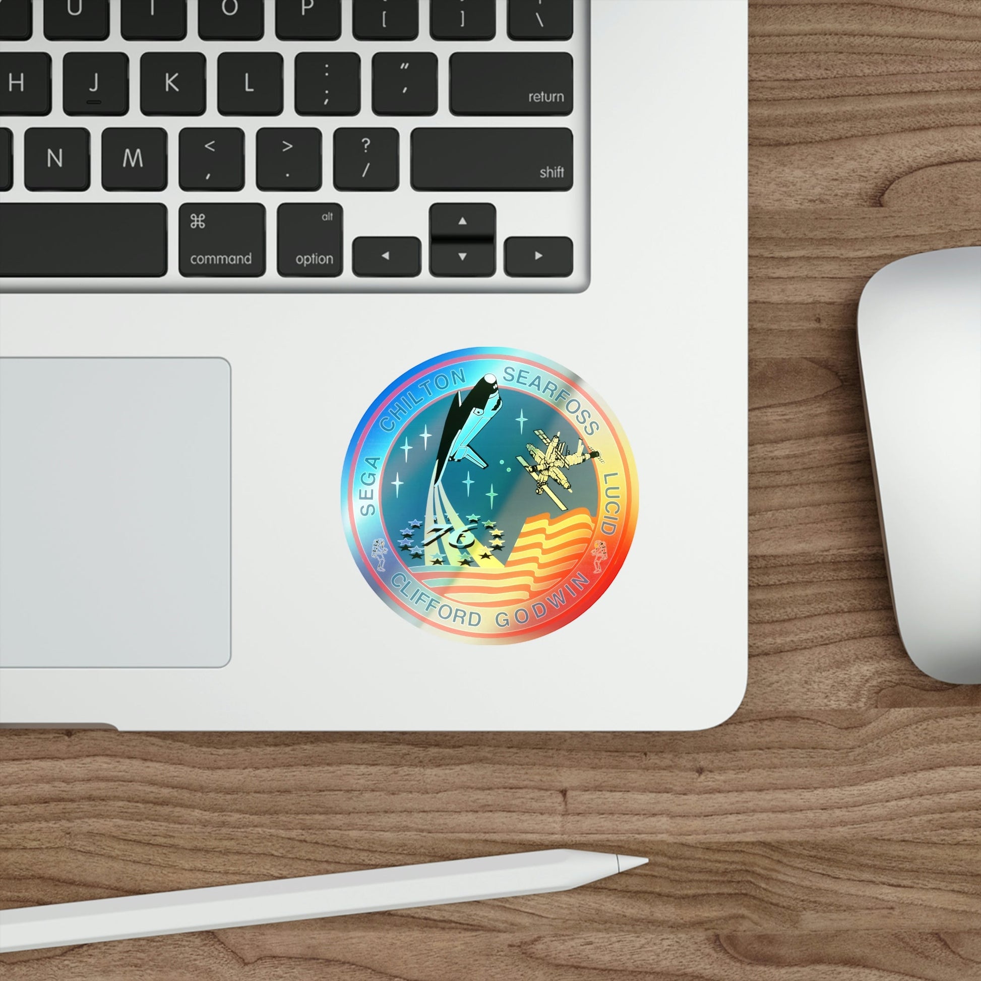 STS 76 (NASA) Holographic STICKER Die-Cut Vinyl Decal-The Sticker Space