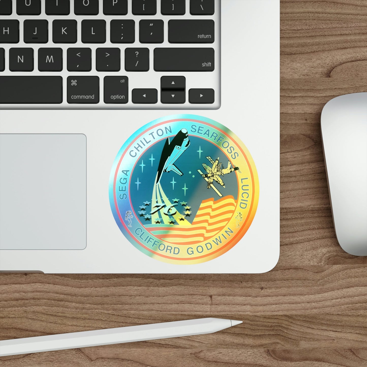 STS 76 (NASA) Holographic STICKER Die-Cut Vinyl Decal-The Sticker Space