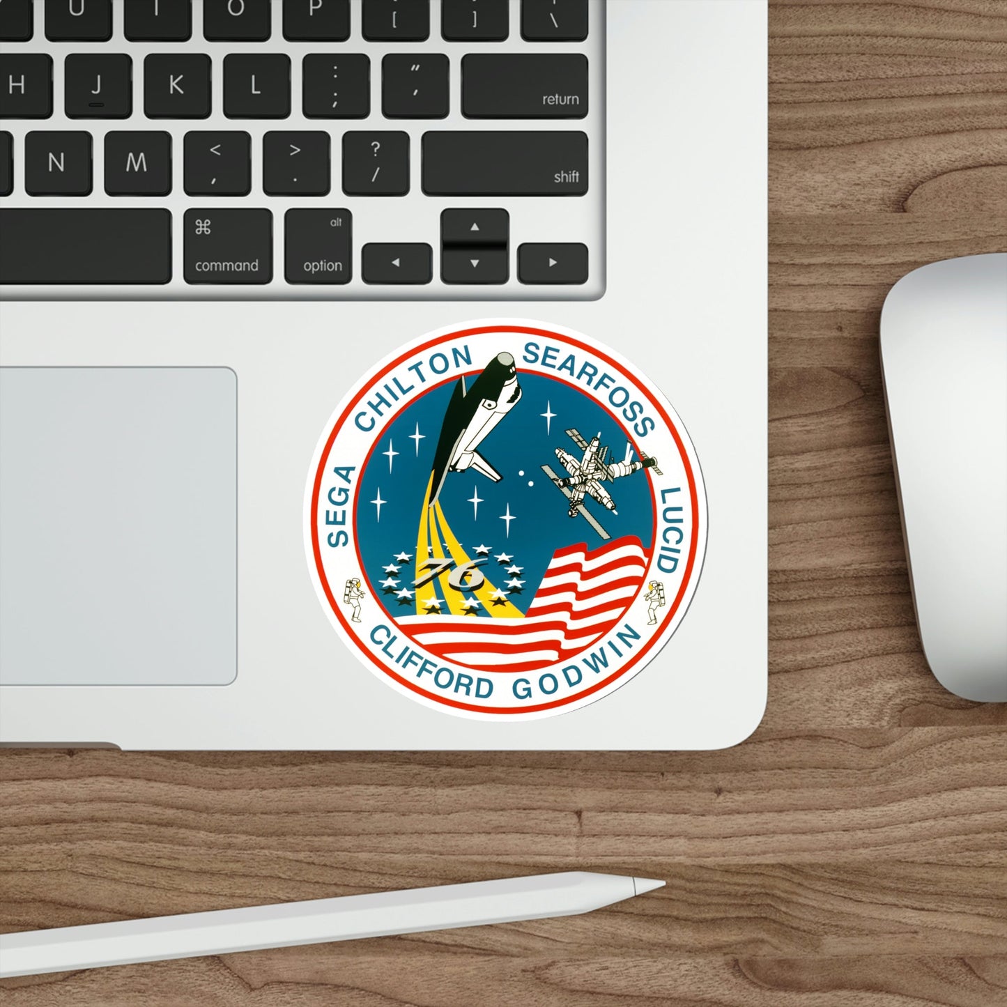 STS 76 Patch NASA STICKER Vinyl Die-Cut Decal-The Sticker Space