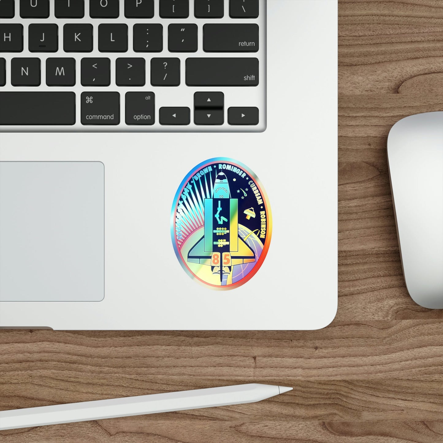 STS 85 (NASA) Holographic STICKER Die-Cut Vinyl Decal-The Sticker Space