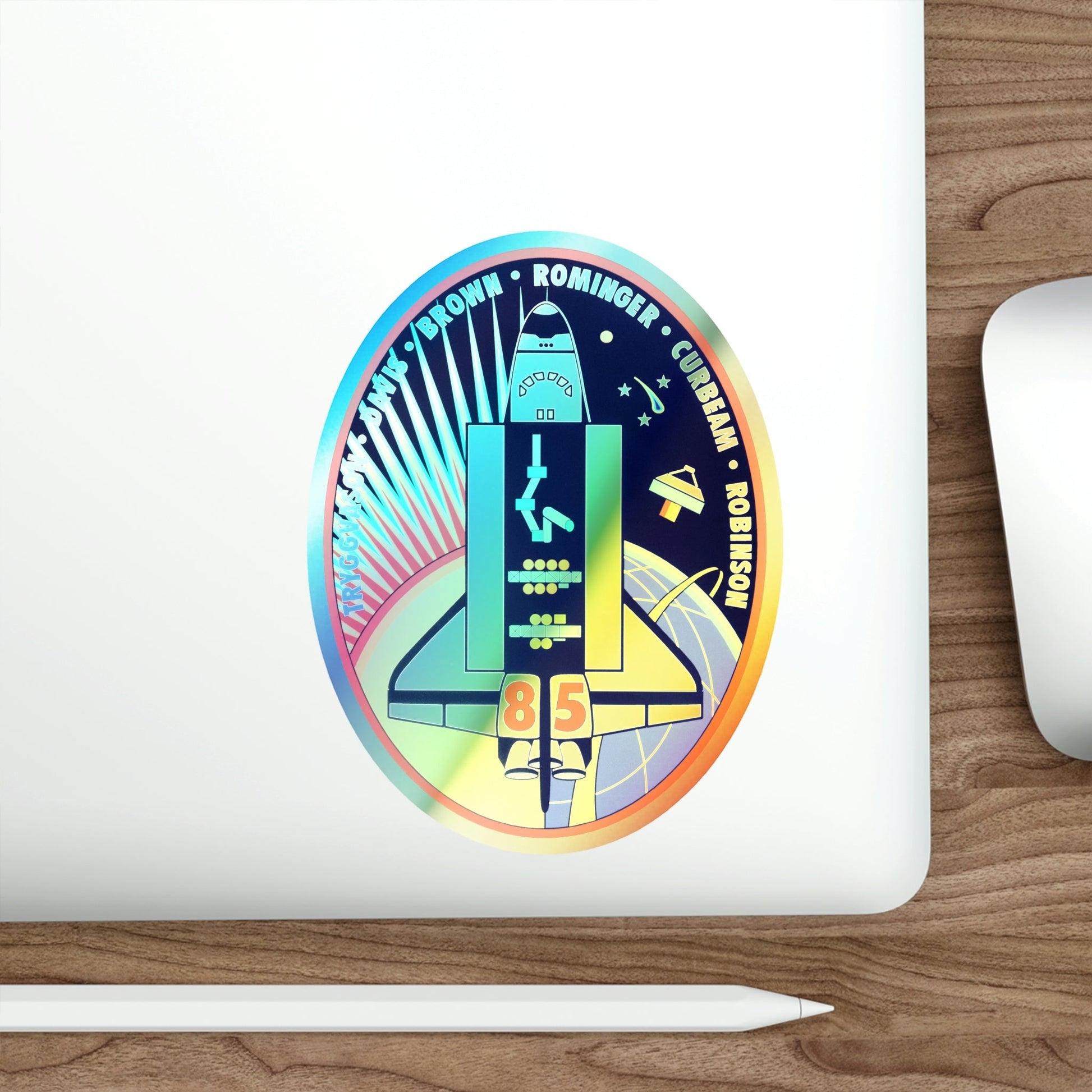 STS 85 (NASA) Holographic STICKER Die-Cut Vinyl Decal-The Sticker Space