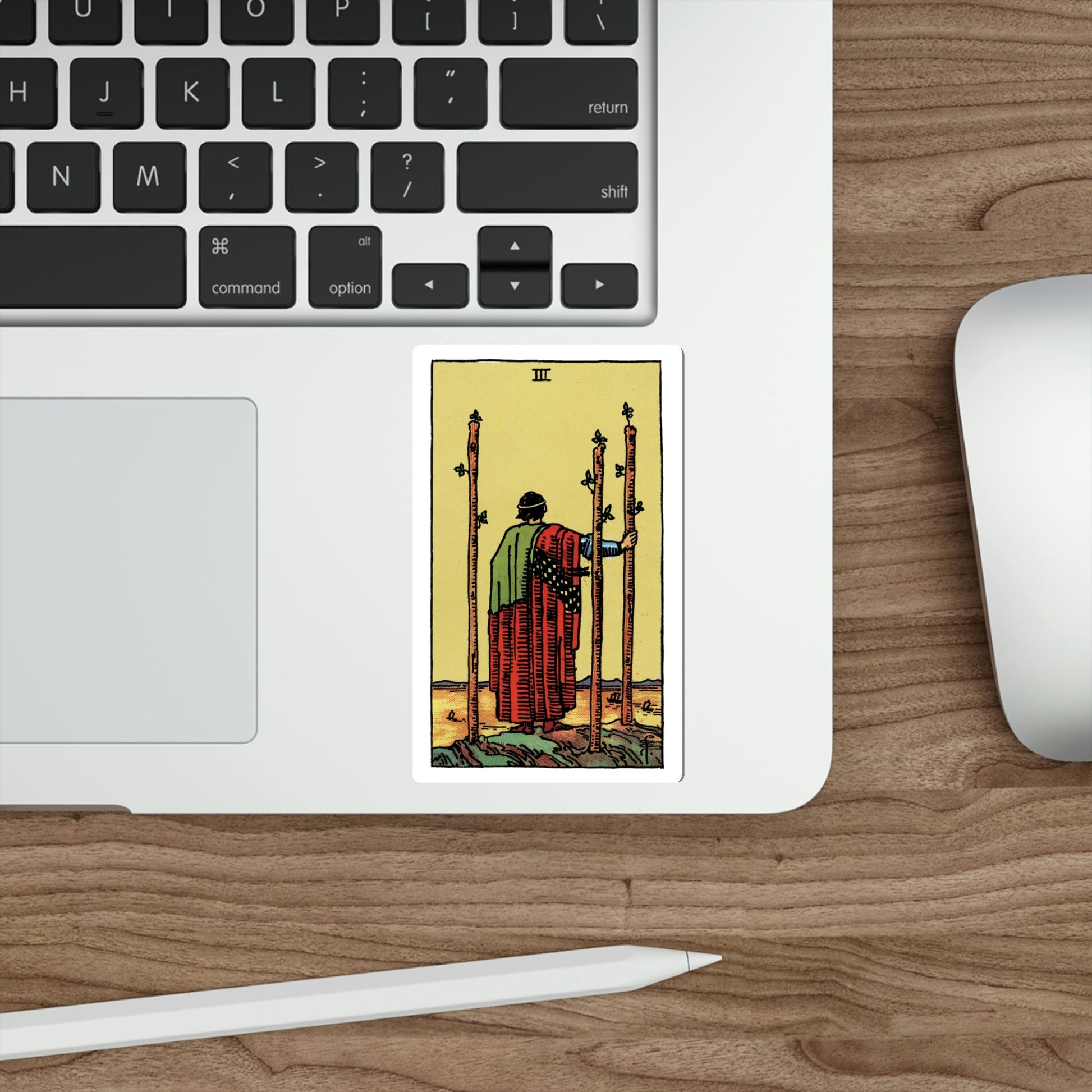 The 3 of Wands (Rider Waite Tarot Deck) STICKER Vinyl Die-Cut Decal-The Sticker Space