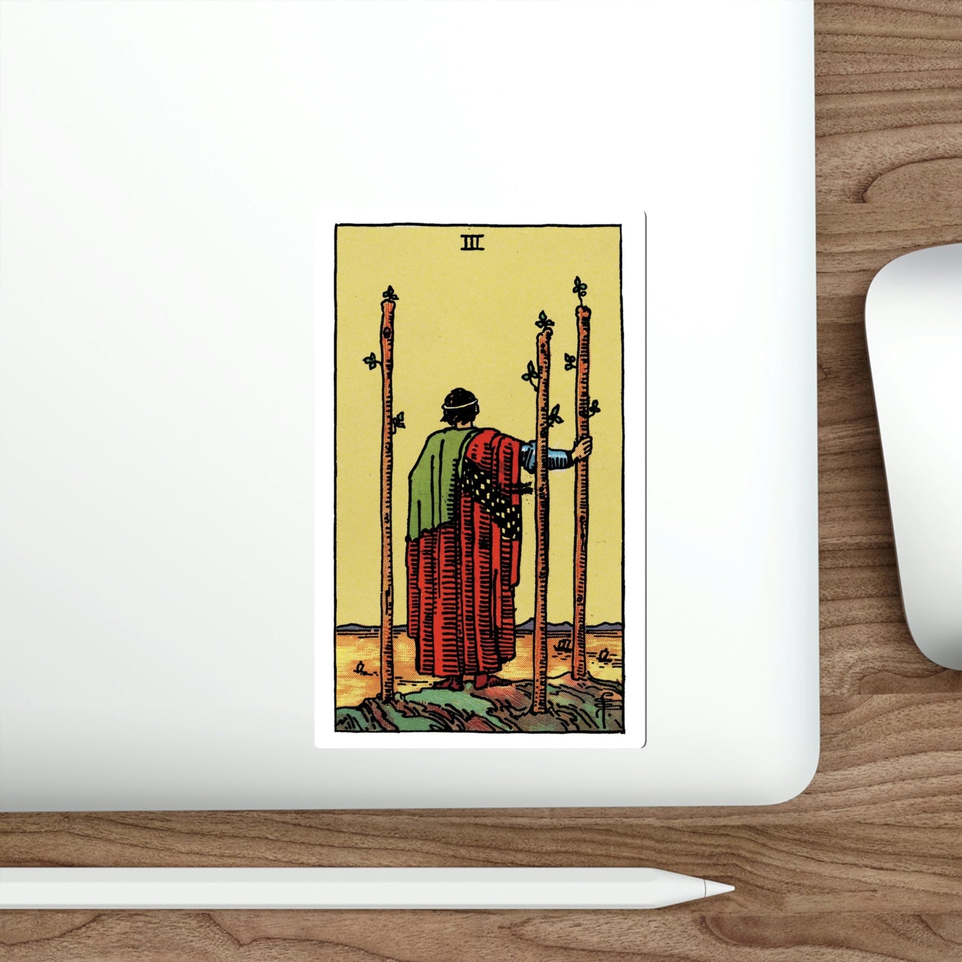 The 3 of Wands (Rider Waite Tarot Deck) STICKER Vinyl Die-Cut Decal-The Sticker Space