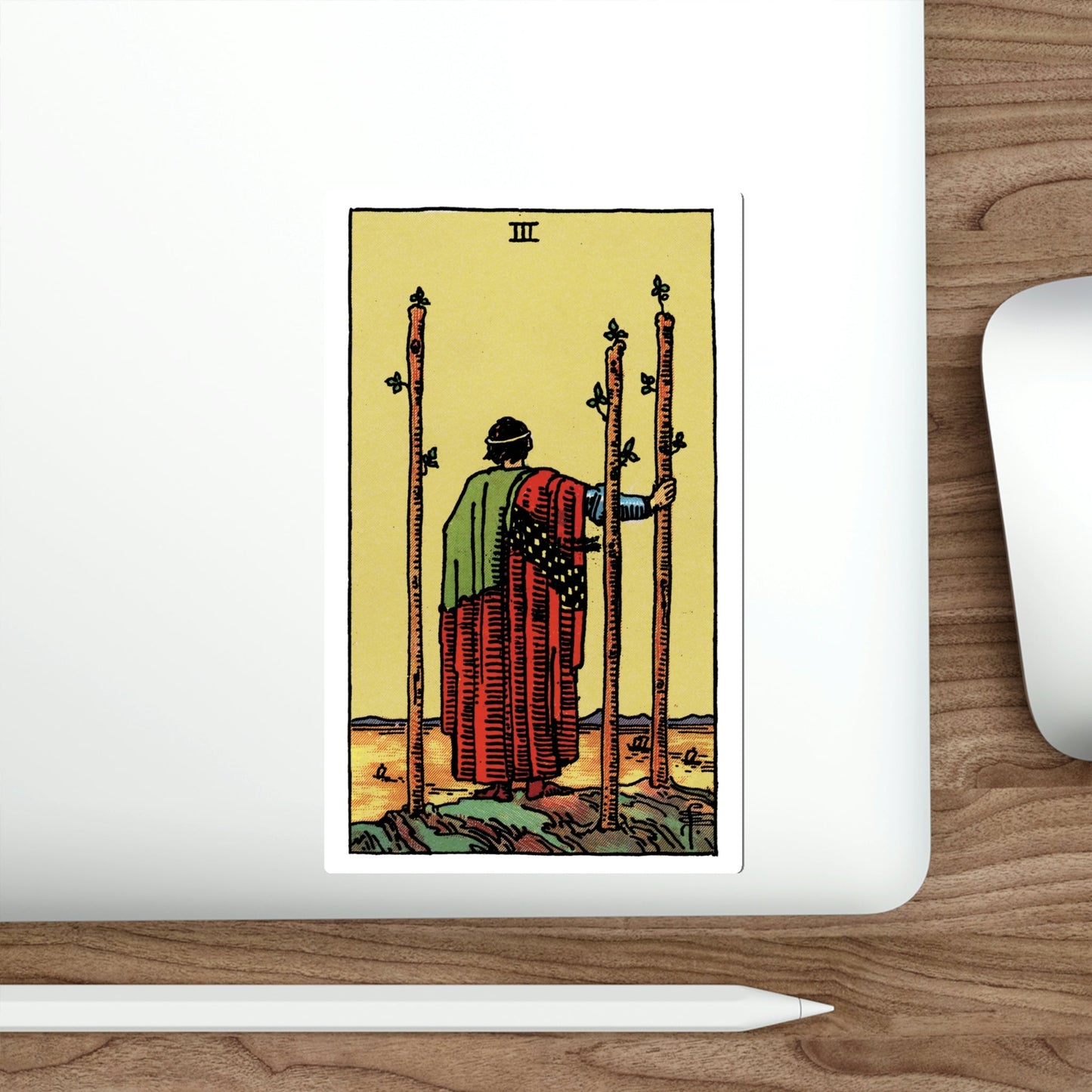 The 3 of Wands (Rider Waite Tarot Deck) STICKER Vinyl Die-Cut Decal-The Sticker Space