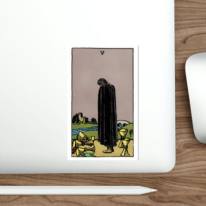 The 5 of Cups (Rider Waite Tarot Deck) STICKER Vinyl Die-Cut Decal-The Sticker Space