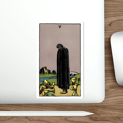 The 5 of Cups (Rider Waite Tarot Deck) STICKER Vinyl Die-Cut Decal-The Sticker Space