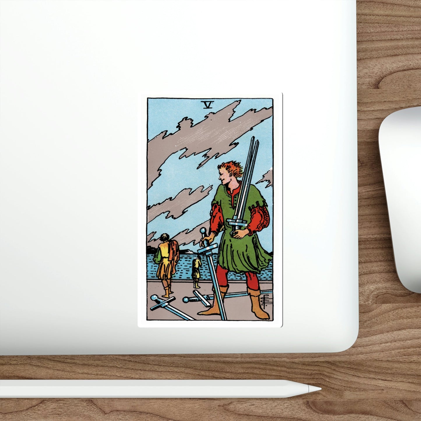 The 5 of Swords (Rider Waite Tarot Deck) STICKER Vinyl Die-Cut Decal-The Sticker Space