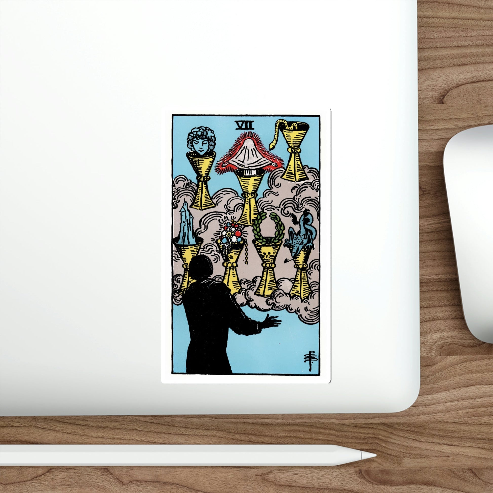 The 7 of Cups (Rider Waite Tarot Deck) STICKER Vinyl Die-Cut Decal-The Sticker Space