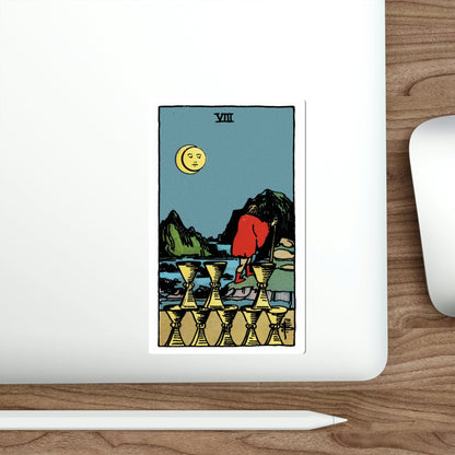 The 8 of Cups (Rider Waite Tarot Deck) STICKER Vinyl Die-Cut Decal-The Sticker Space