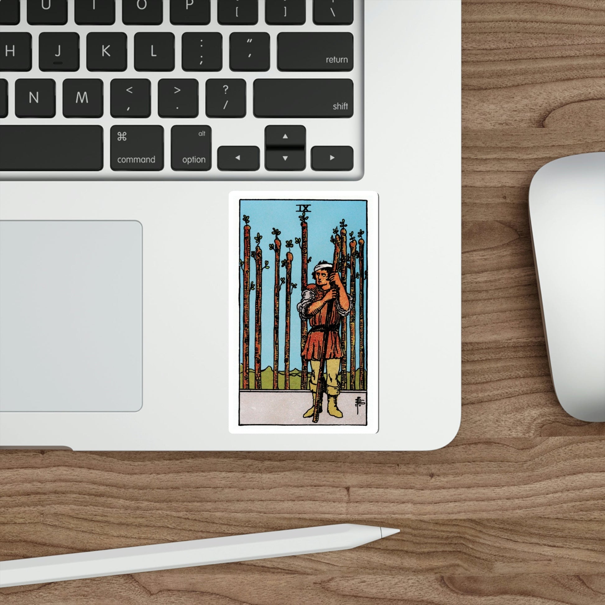 The 9 of Wands (Rider Waite Tarot Deck) STICKER Vinyl Die-Cut Decal-The Sticker Space