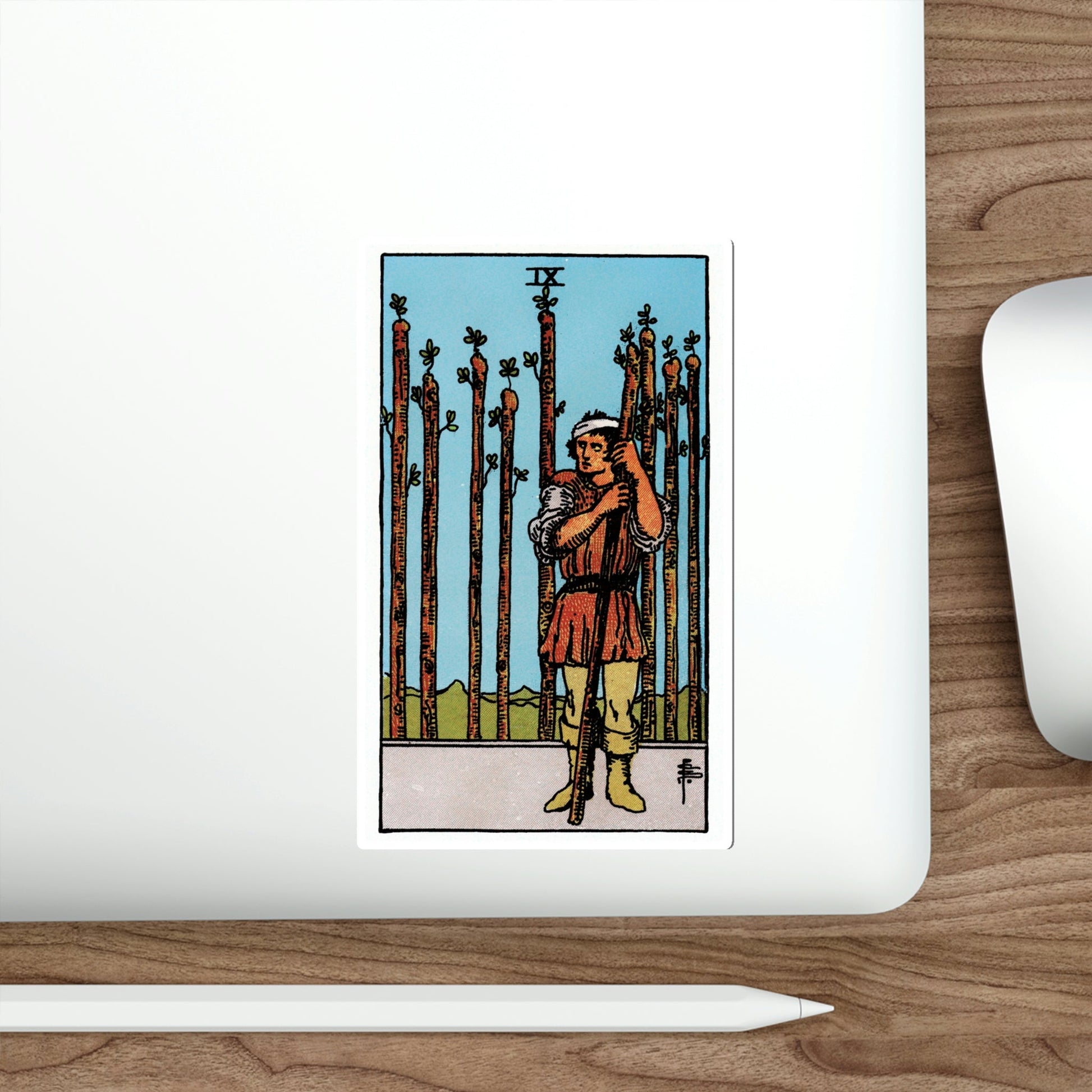 The 9 of Wands (Rider Waite Tarot Deck) STICKER Vinyl Die-Cut Decal-The Sticker Space