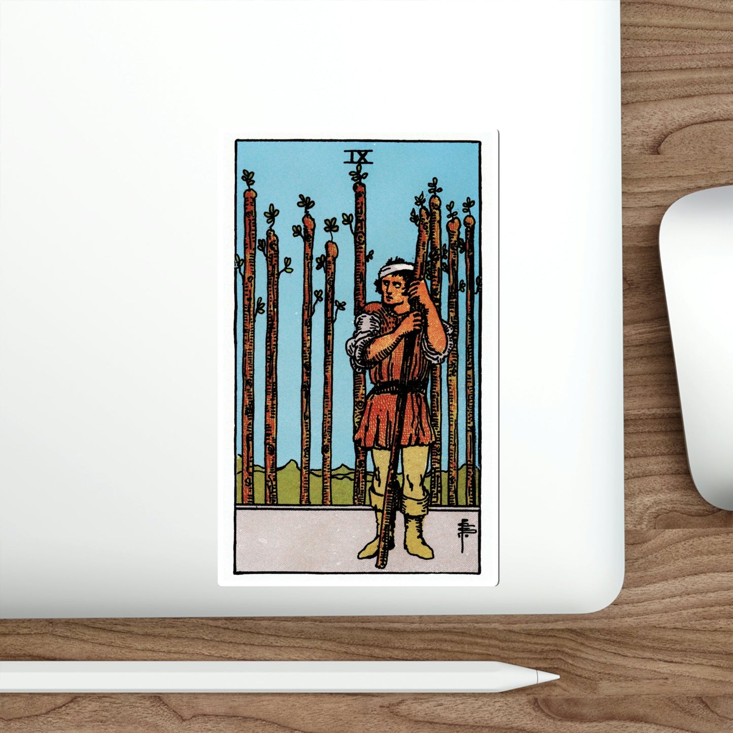 The 9 of Wands (Rider Waite Tarot Deck) STICKER Vinyl Die-Cut Decal-The Sticker Space