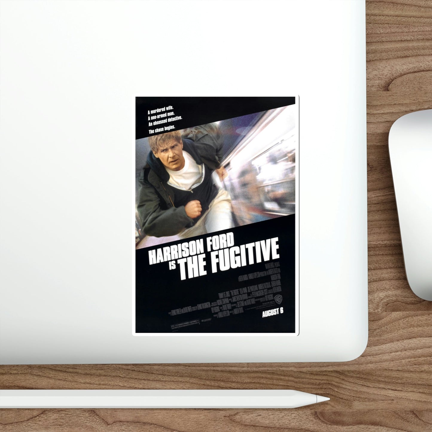 The Fugitive 1993 Movie Poster STICKER Vinyl Die-Cut Decal-The Sticker Space