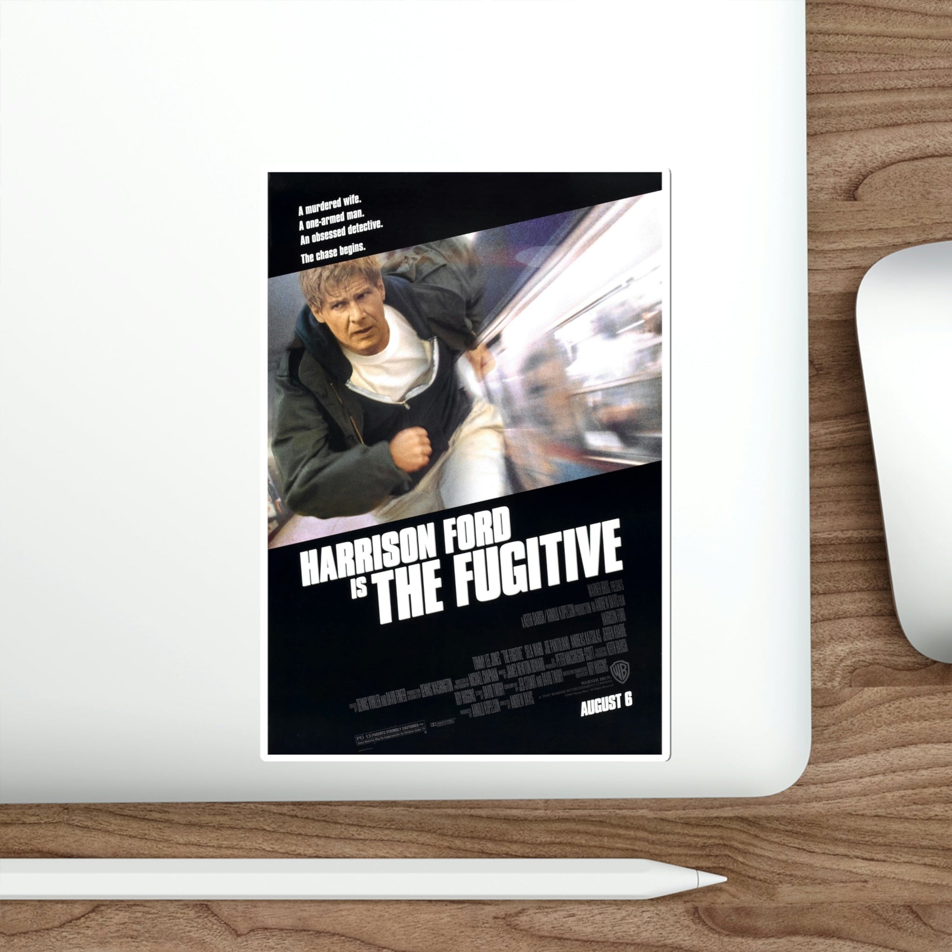 The Fugitive 1993 Movie Poster STICKER Vinyl Die-Cut Decal-The Sticker Space