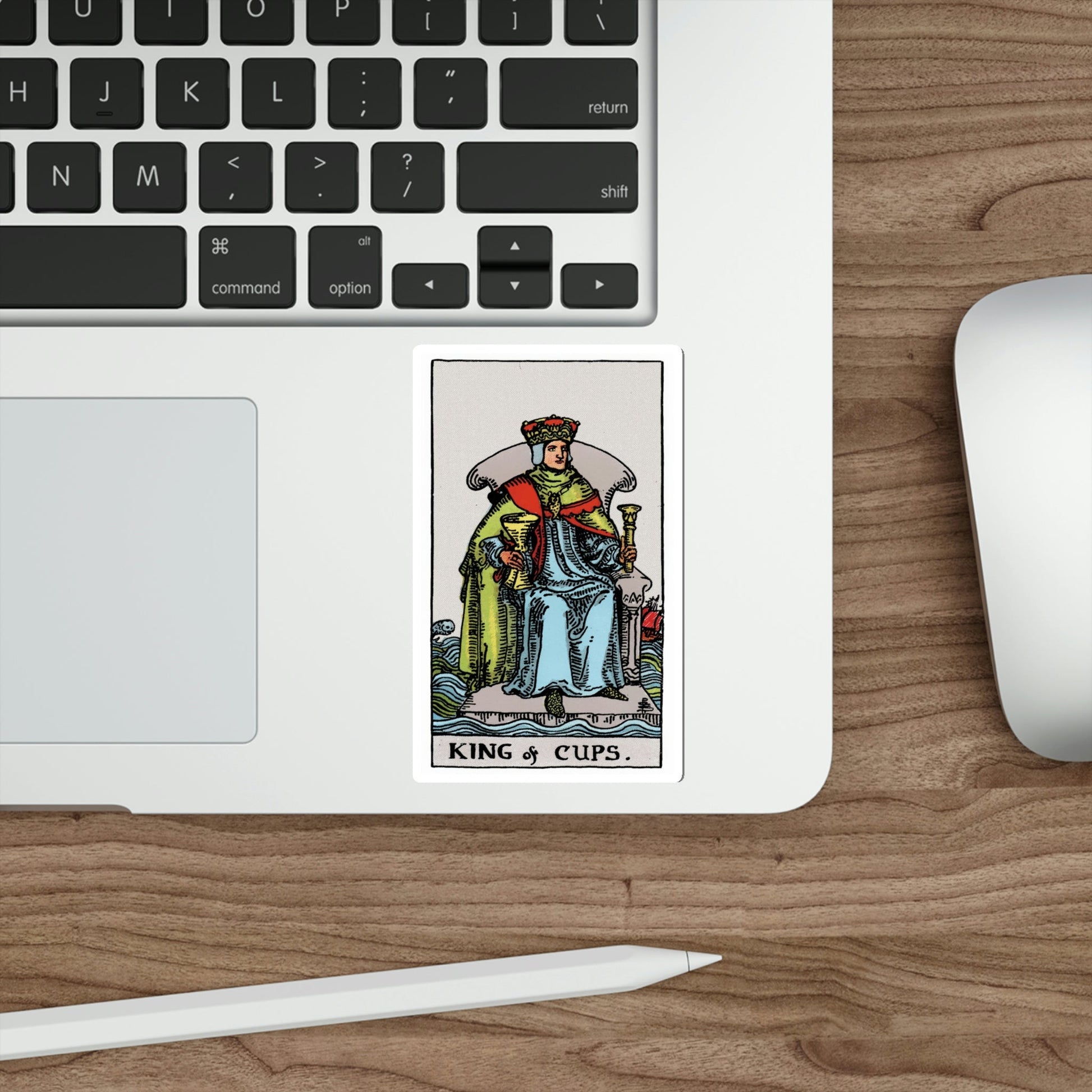 The King of Cups (Rider Waite Tarot Deck) STICKER Vinyl Die-Cut Decal-The Sticker Space