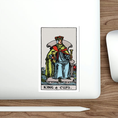 The King of Cups (Rider Waite Tarot Deck) STICKER Vinyl Die-Cut Decal-The Sticker Space