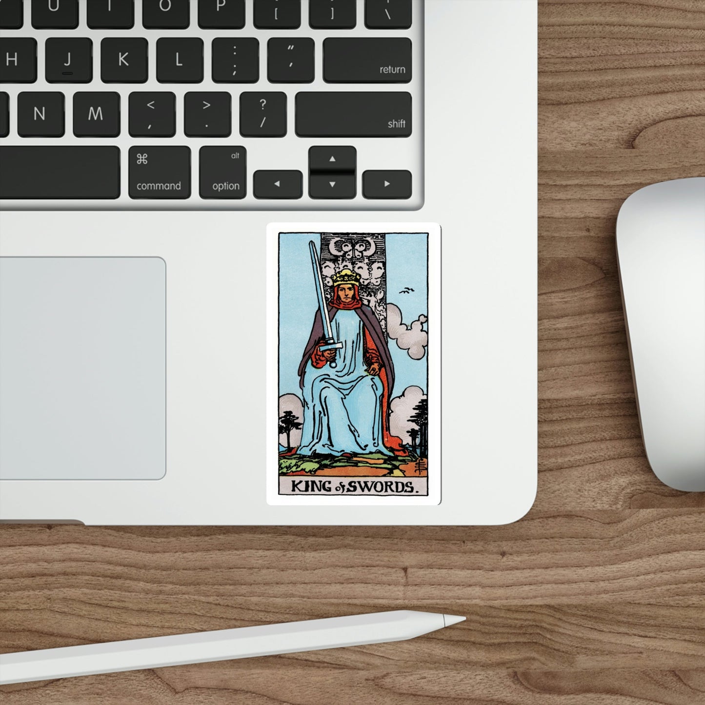 The King of Swords (Rider Waite Tarot Deck) STICKER Vinyl Die-Cut Decal-The Sticker Space