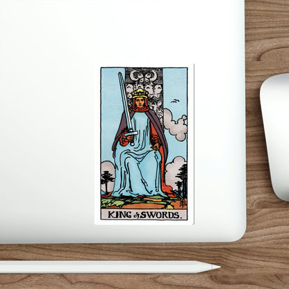 The King of Swords (Rider Waite Tarot Deck) STICKER Vinyl Die-Cut Decal-The Sticker Space