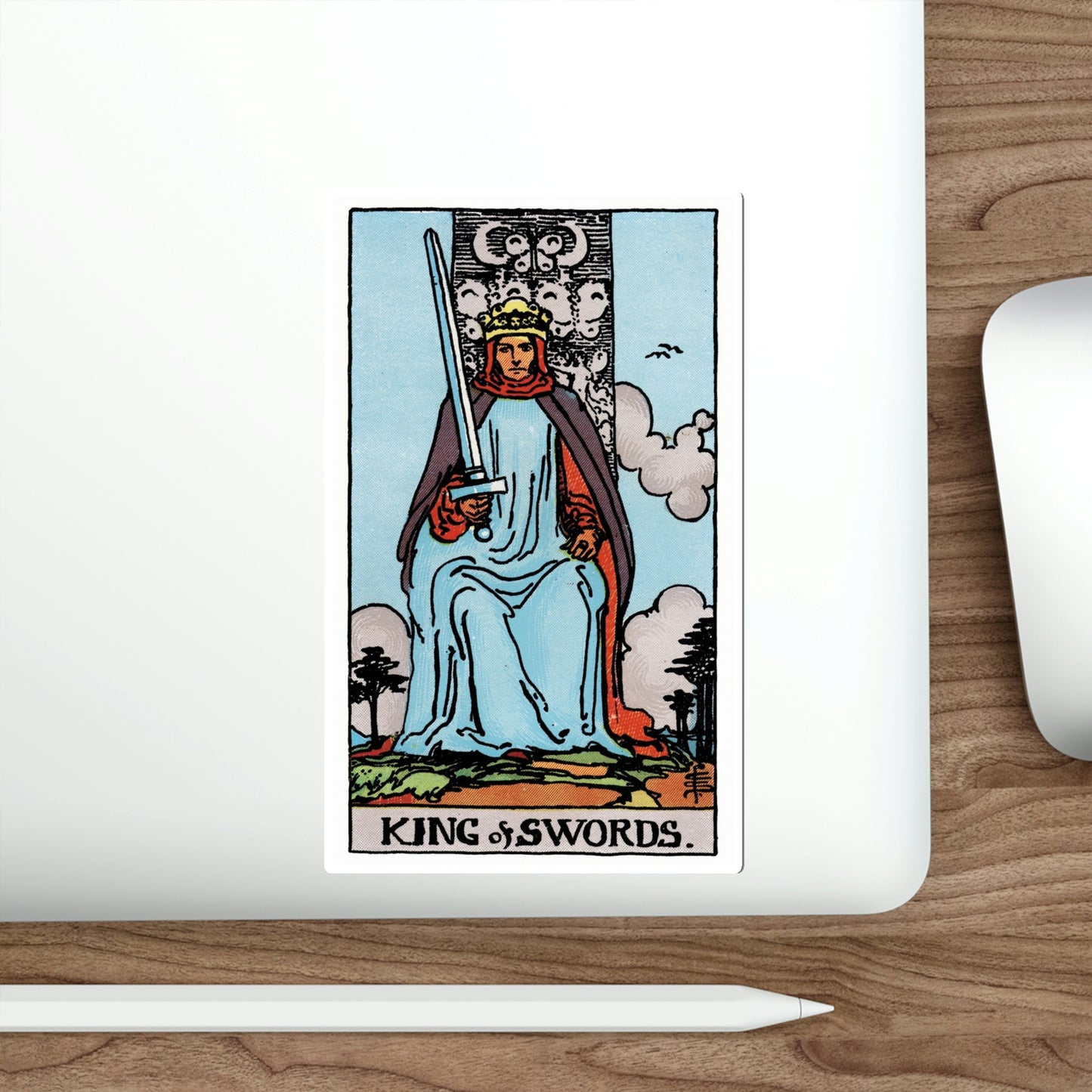 The King of Swords (Rider Waite Tarot Deck) STICKER Vinyl Die-Cut Decal-The Sticker Space