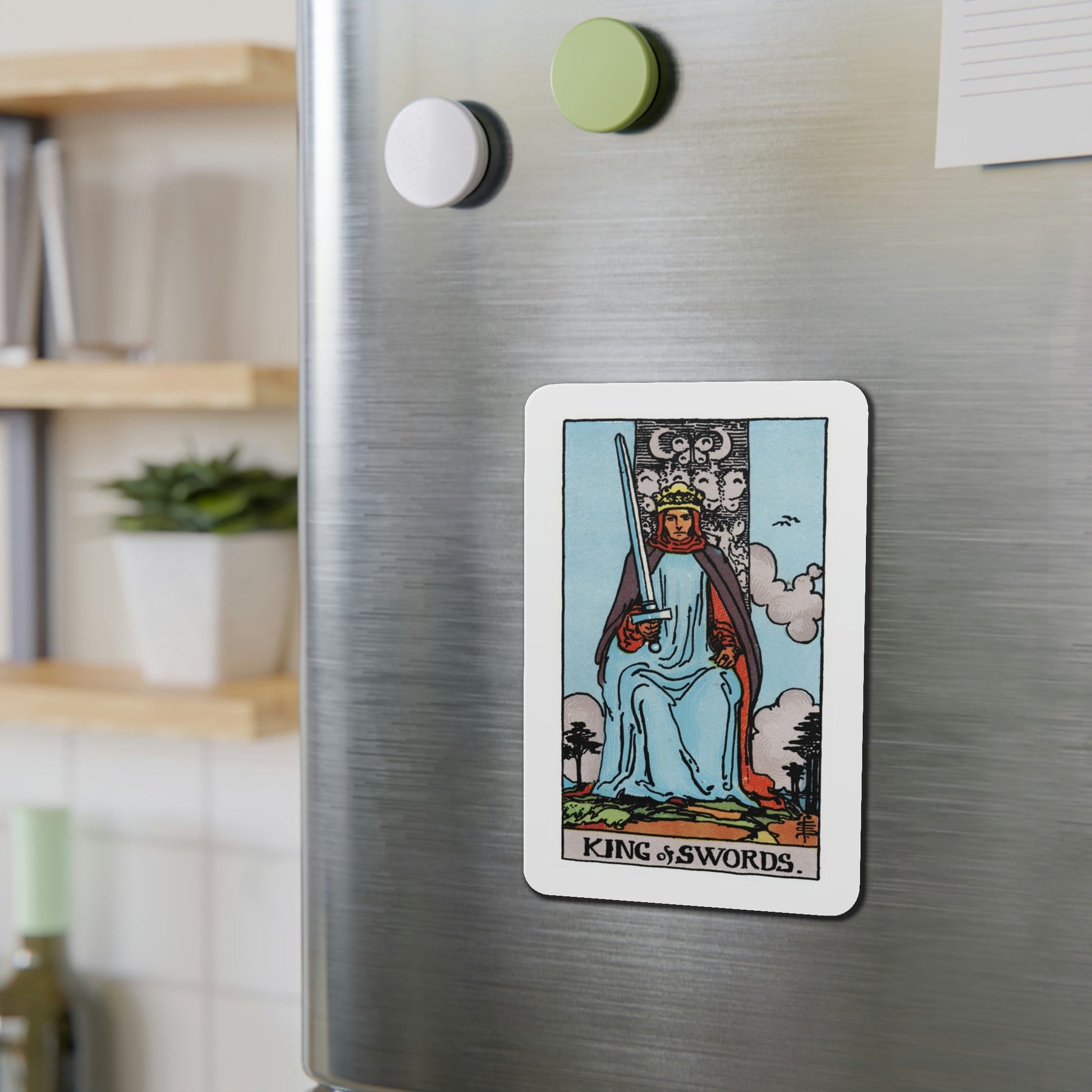 The King of Swords (Tarot Card) Die-Cut Magnet-The Sticker Space