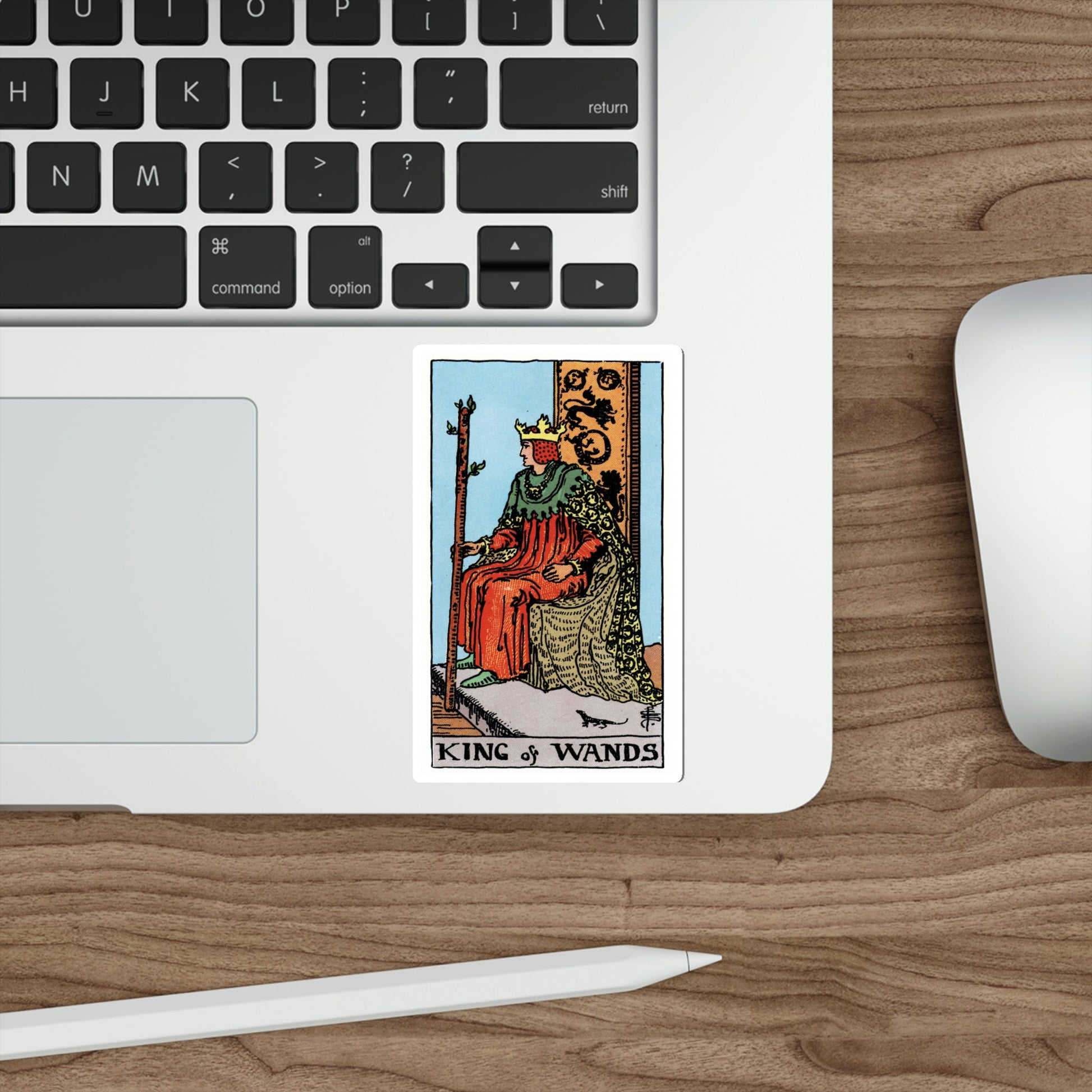 The King of Wands (Rider Waite Tarot Deck) STICKER Vinyl Die-Cut Decal-The Sticker Space