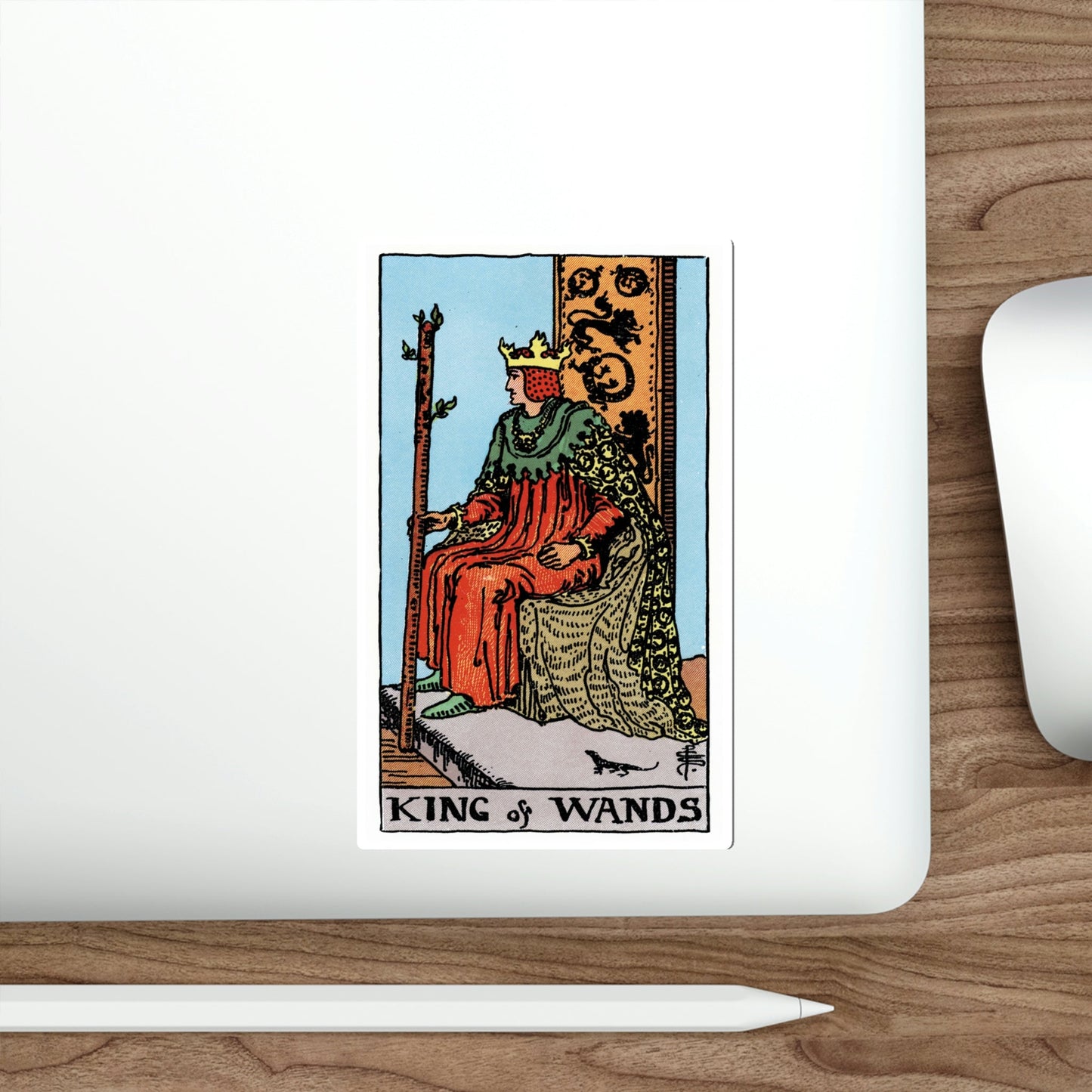 The King of Wands (Rider Waite Tarot Deck) STICKER Vinyl Die-Cut Decal-The Sticker Space