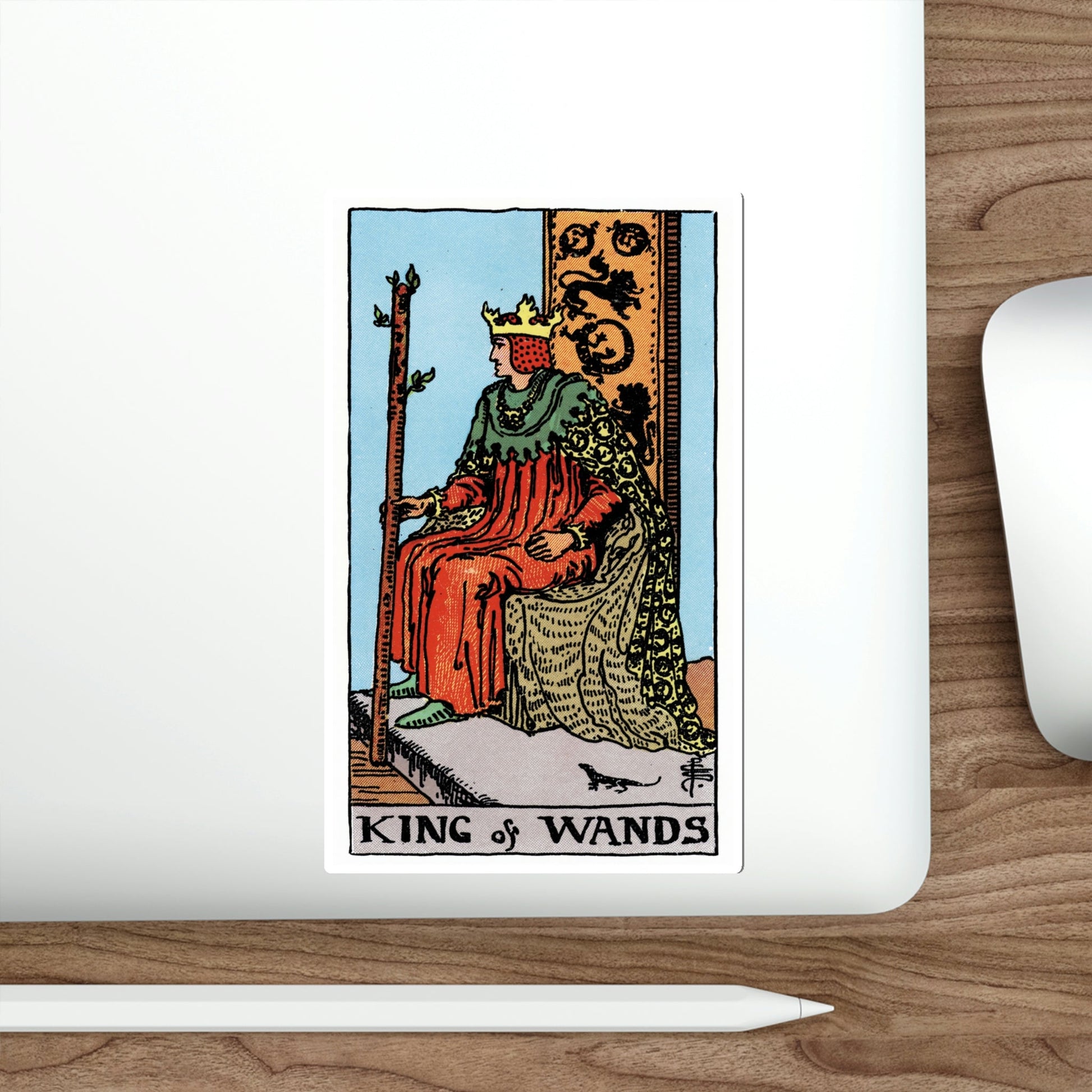 The King of Wands (Rider Waite Tarot Deck) STICKER Vinyl Die-Cut Decal-The Sticker Space