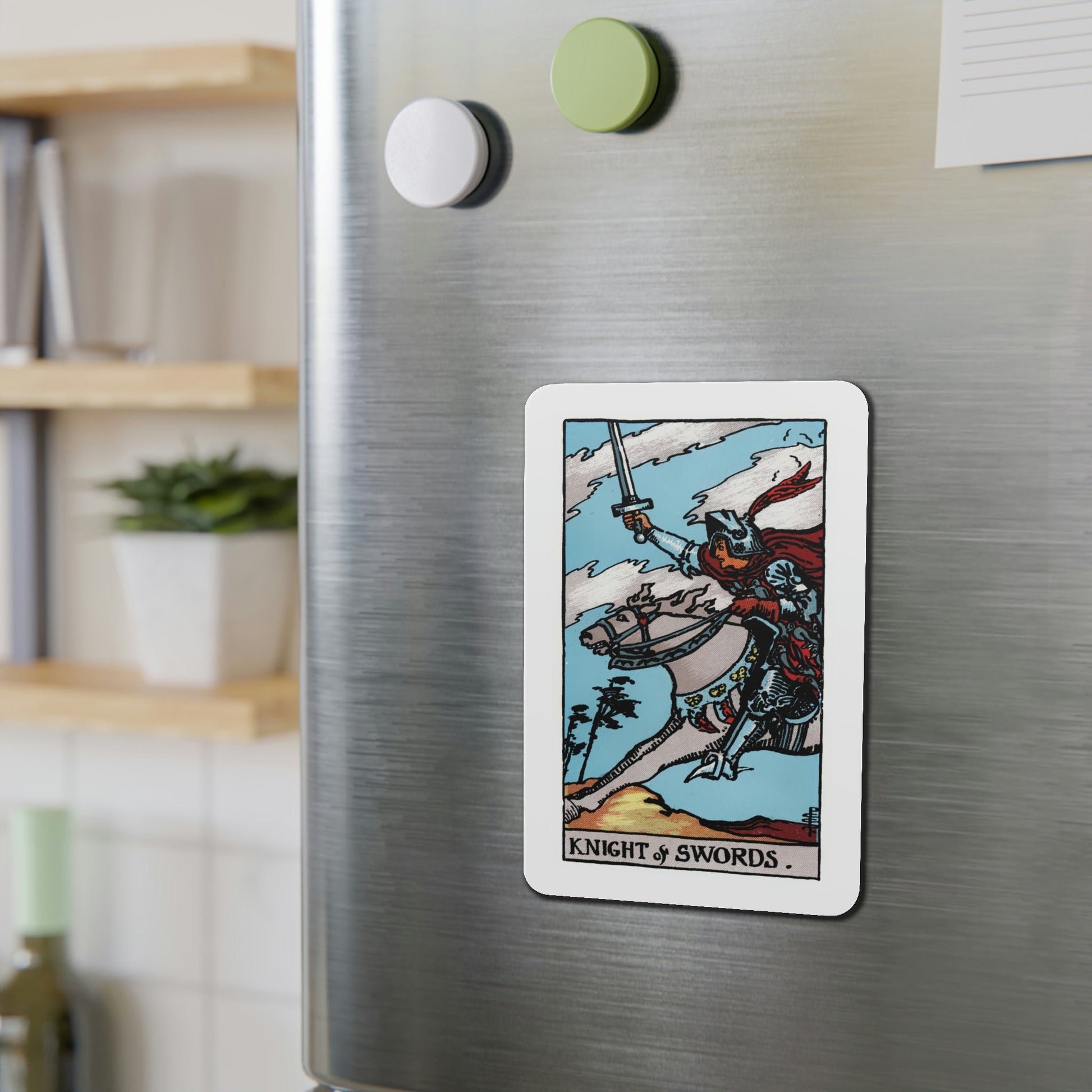 The Knight of Swords (Tarot Card) Die-Cut Magnet-The Sticker Space