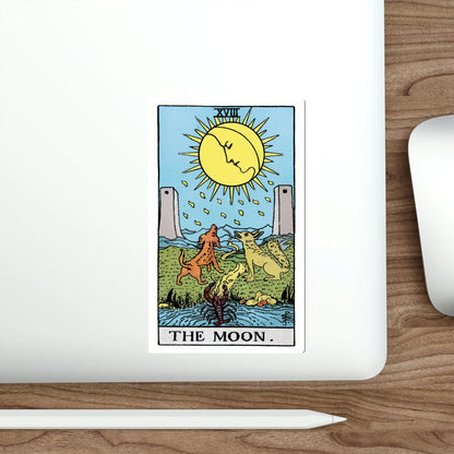 The Moon (Rider Waite Tarot Deck) STICKER Vinyl Die-Cut Decal-The Sticker Space