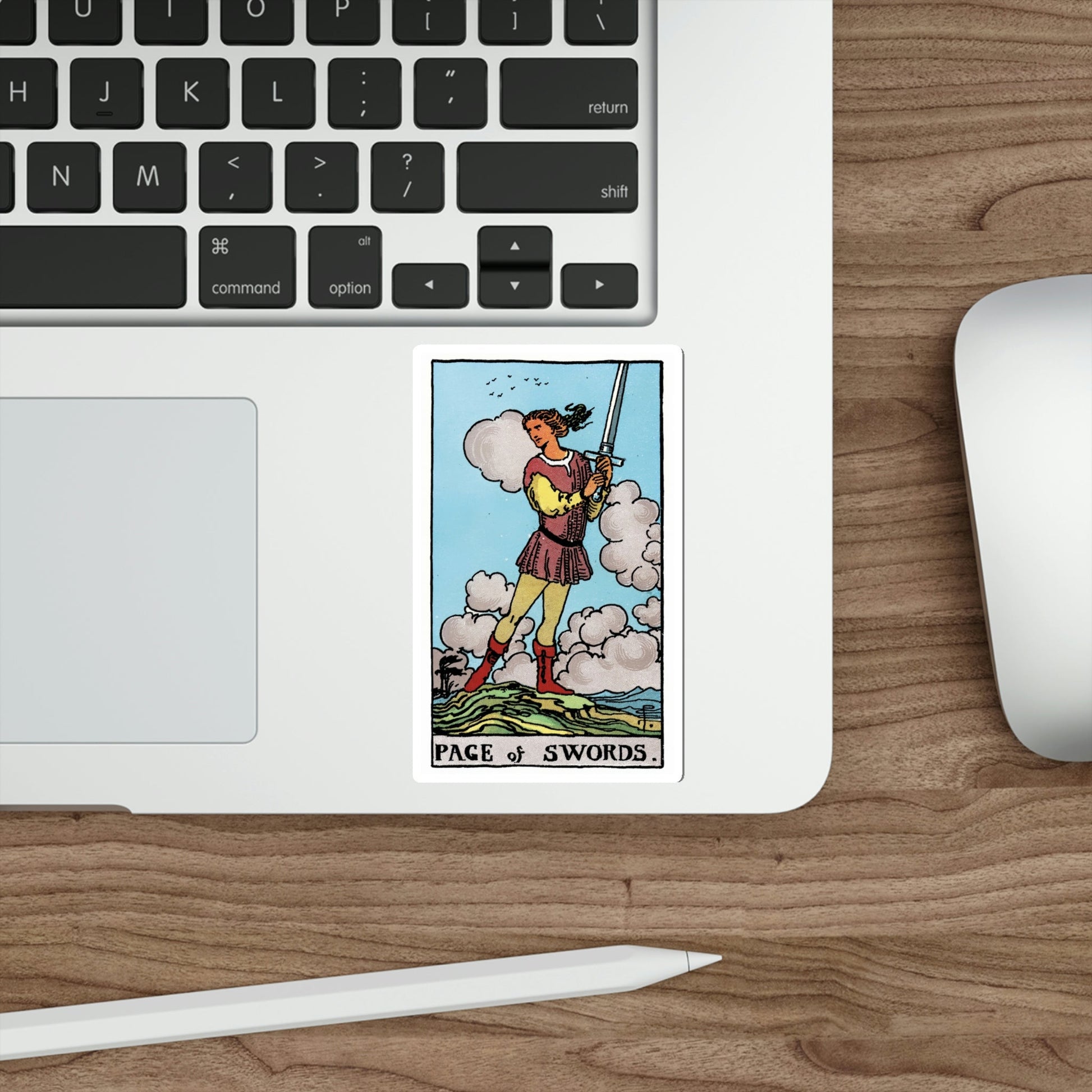 The Page of Swords (Rider Waite Tarot Deck) STICKER Vinyl Die-Cut Decal-The Sticker Space