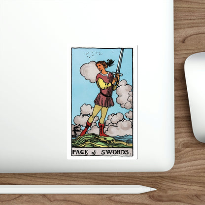 The Page of Swords (Rider Waite Tarot Deck) STICKER Vinyl Die-Cut Decal-The Sticker Space