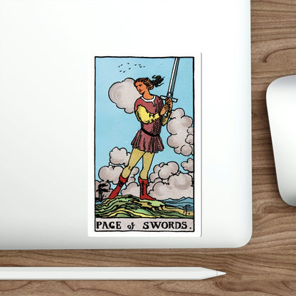 The Page of Swords (Rider Waite Tarot Deck) STICKER Vinyl Die-Cut Decal-The Sticker Space