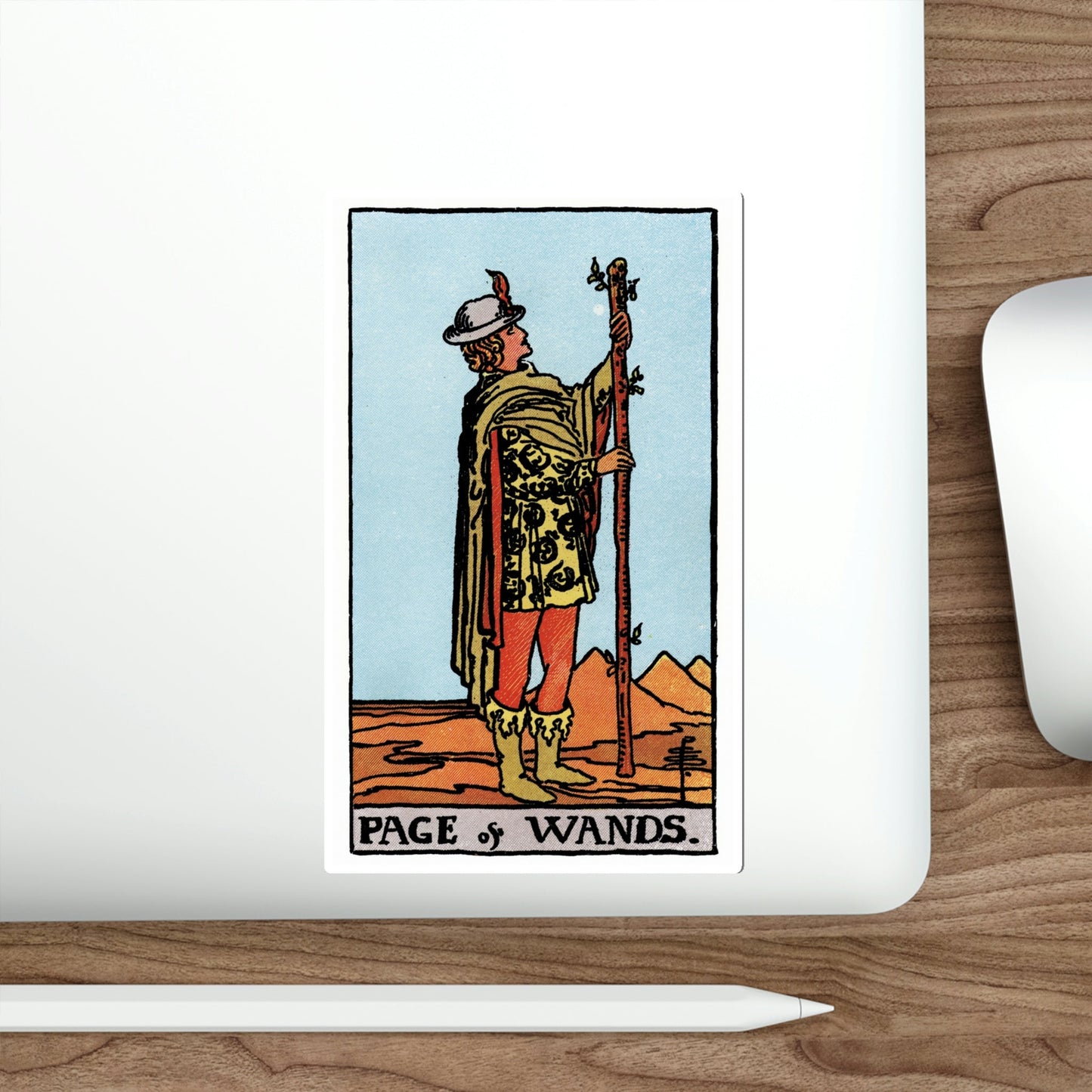 The Page of Wands (Rider Waite Tarot Deck) STICKER Vinyl Die-Cut Decal-The Sticker Space