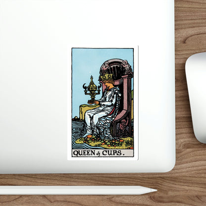 The Queen of Cups (Rider Waite Tarot Deck) STICKER Vinyl Die-Cut Decal-The Sticker Space