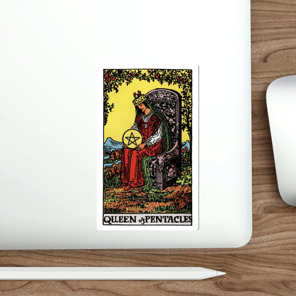 The Queen of Pentacles (Rider Waite Tarot Deck) STICKER Vinyl Die-Cut Decal-The Sticker Space