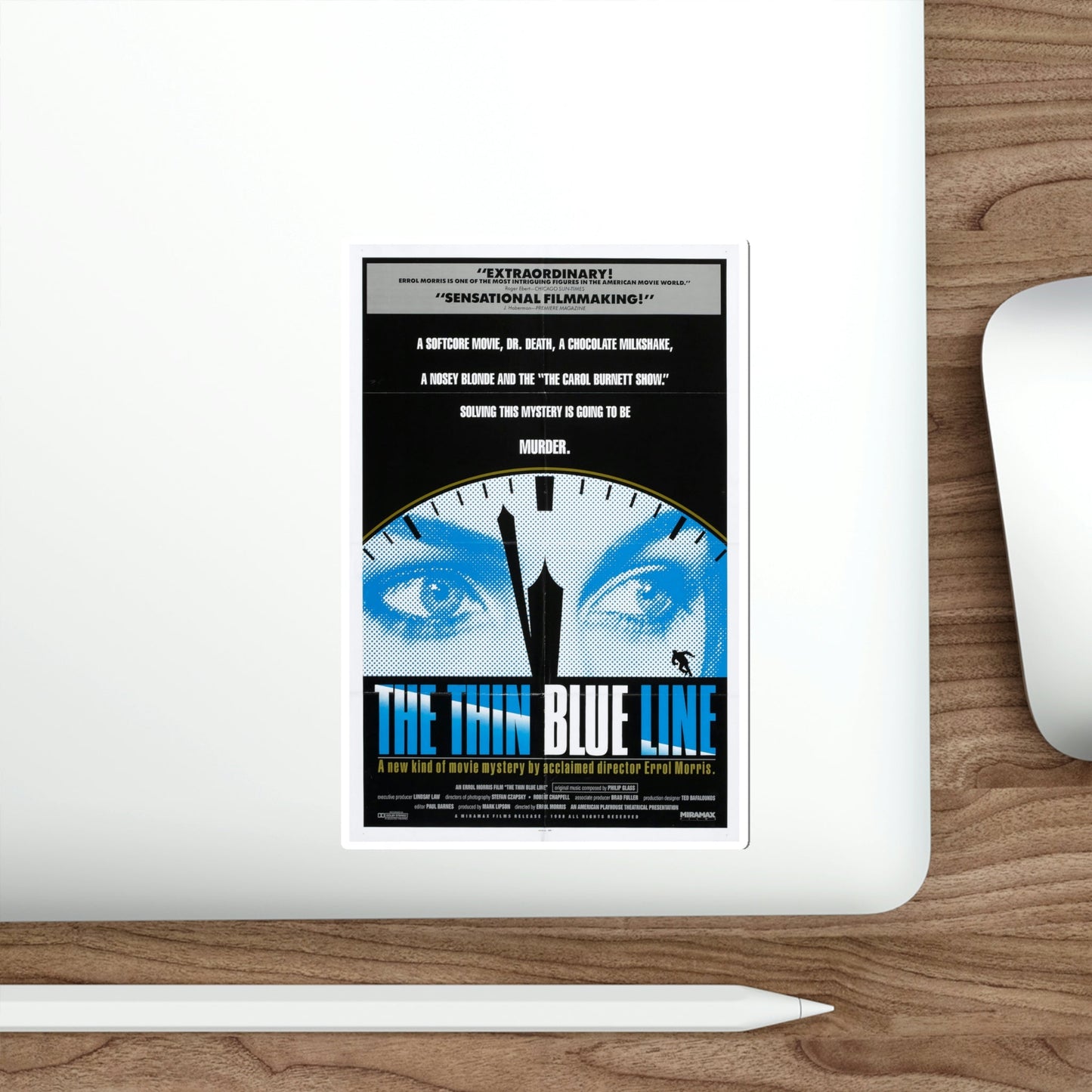 The Thin Blue Line 1988 Movie Poster STICKER Vinyl Die-Cut Decal-The Sticker Space